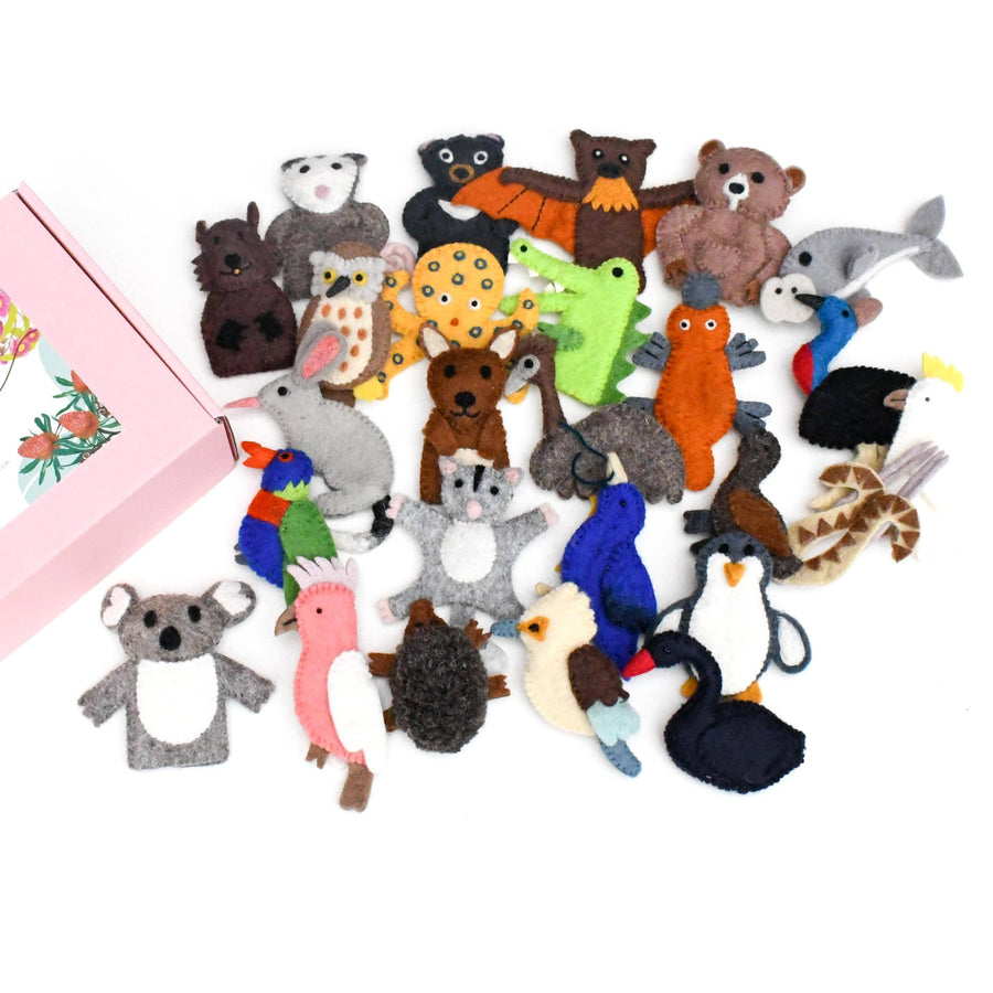 Australiana Set of 25 Finger Puppets Tara Treasures