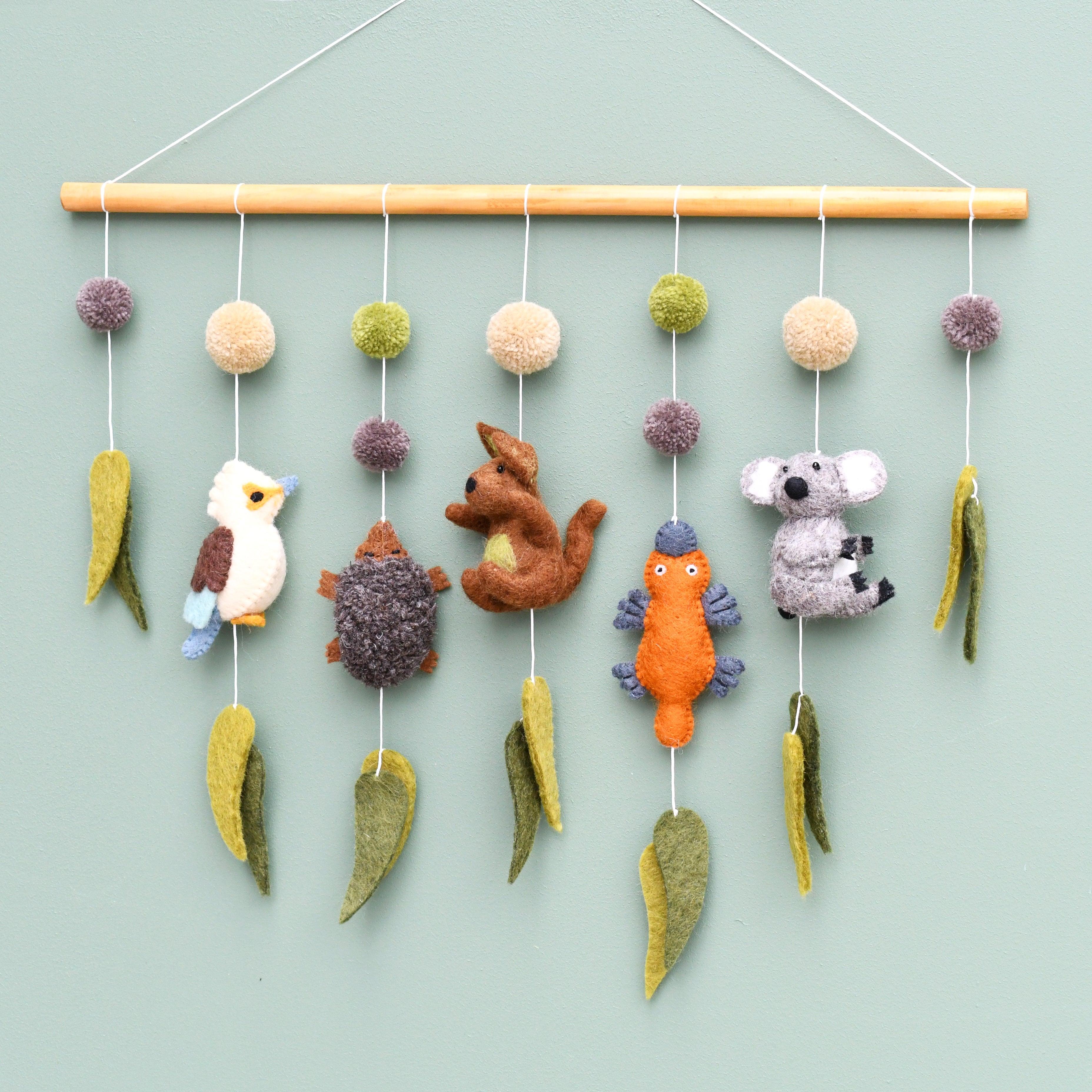 Nursery Cot Mobile Hanging - Australian Animals - Tara Treasures