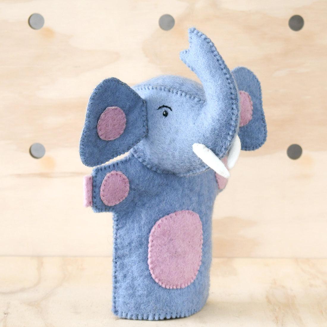 Hand Puppet - Blue Elephant - Tara Treasures