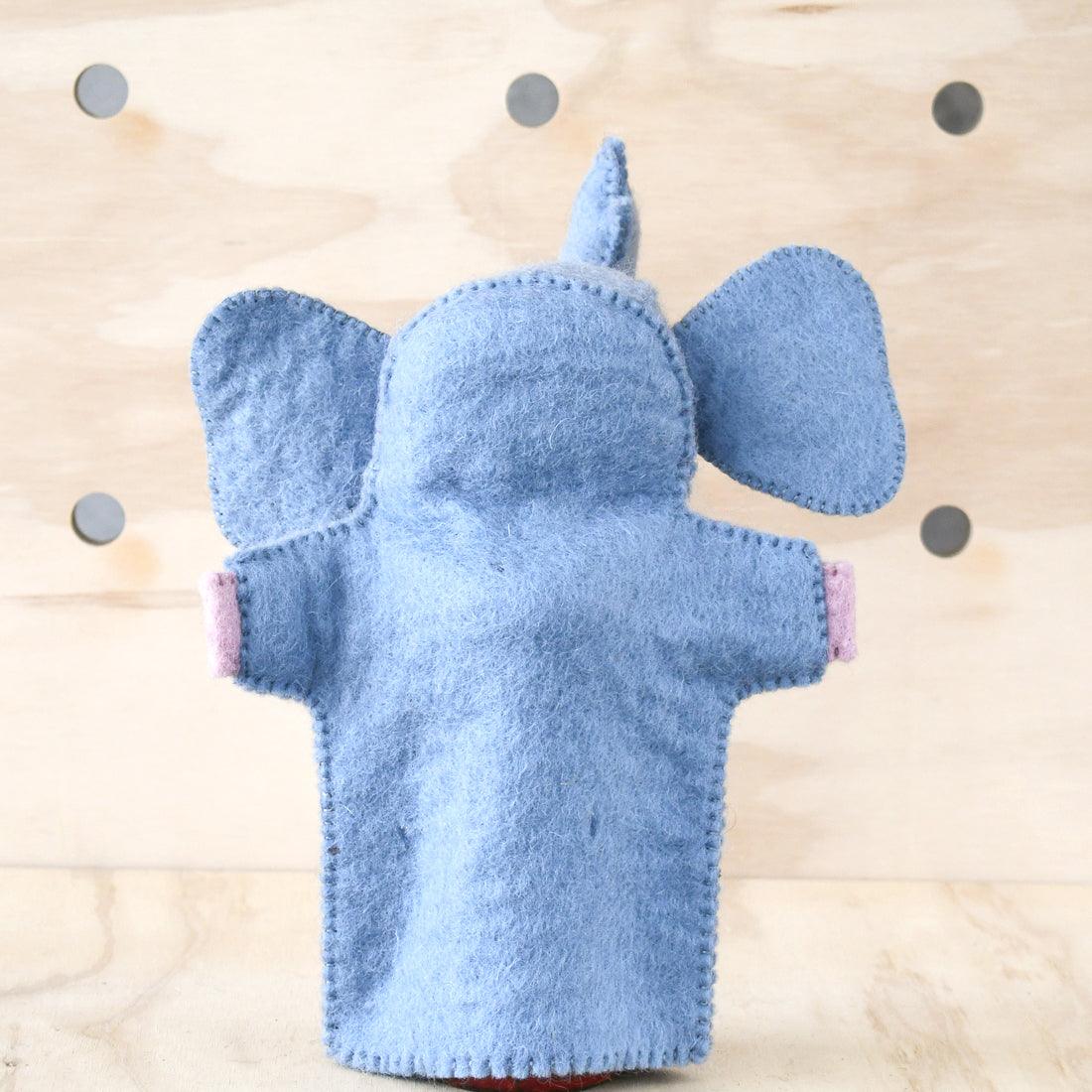 Hand Puppet - Blue Elephant - Tara Treasures