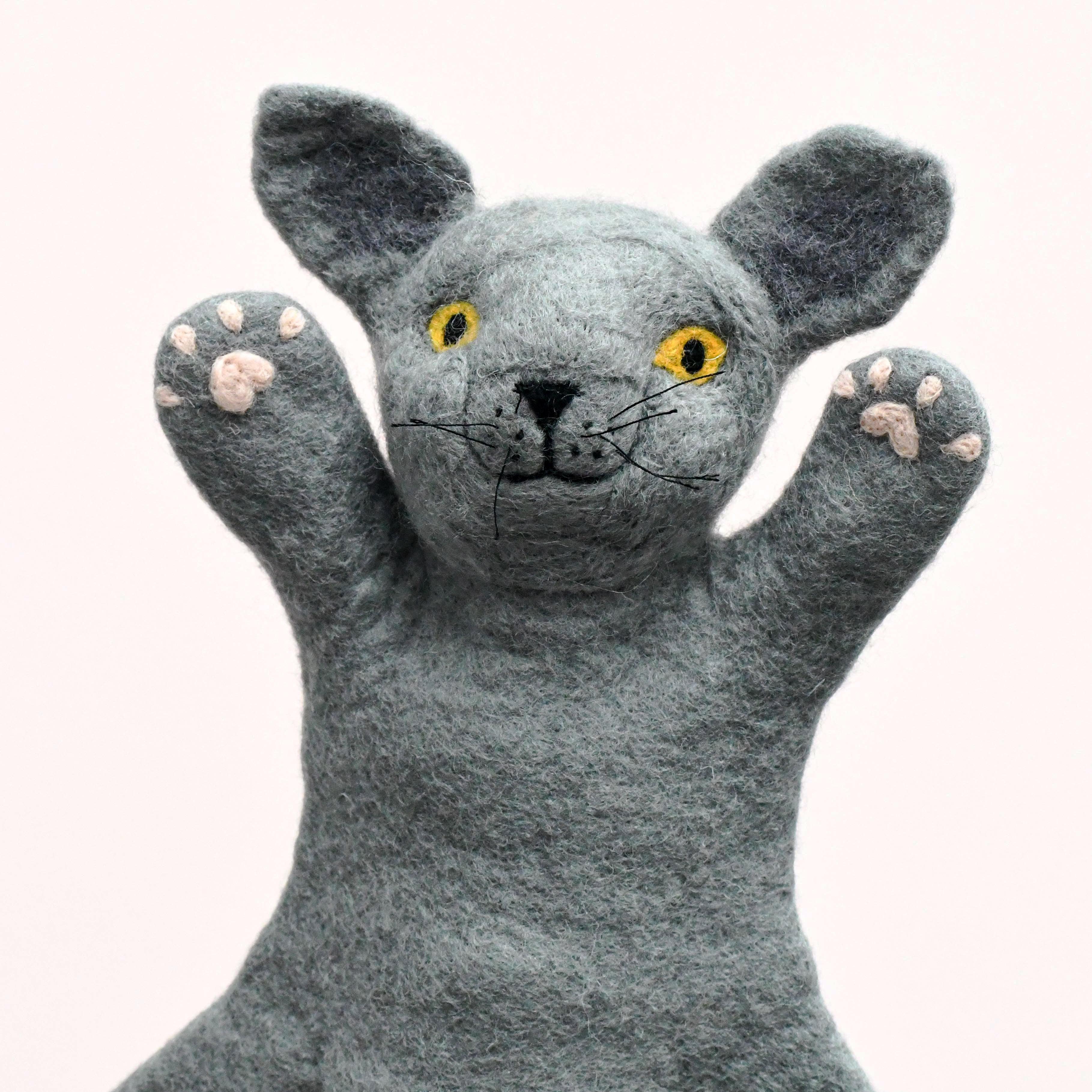 Hand Puppet - British Shorthair Grey Cat - Tara Treasures