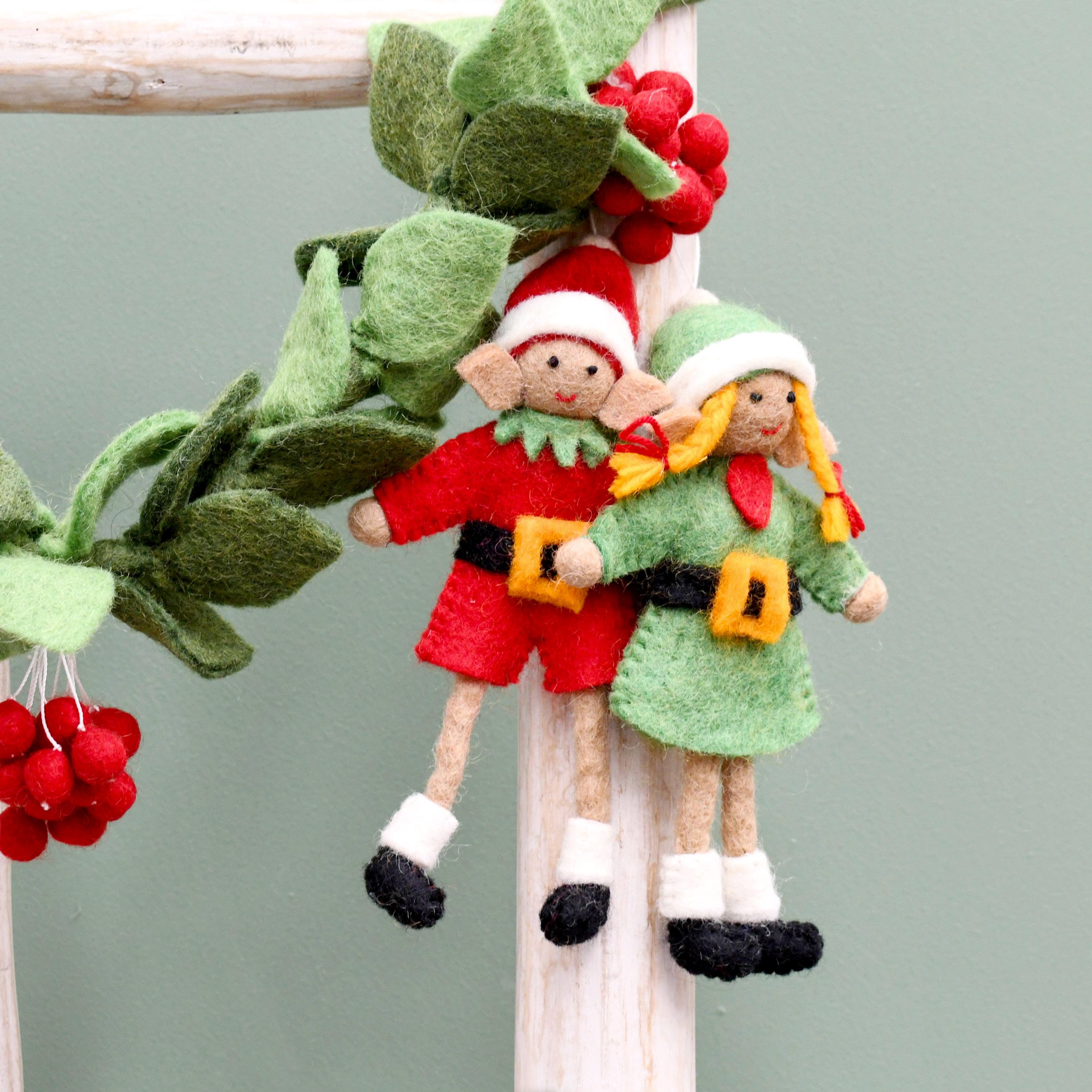 Felt Christmas Elves (Pair) - Tara Treasures