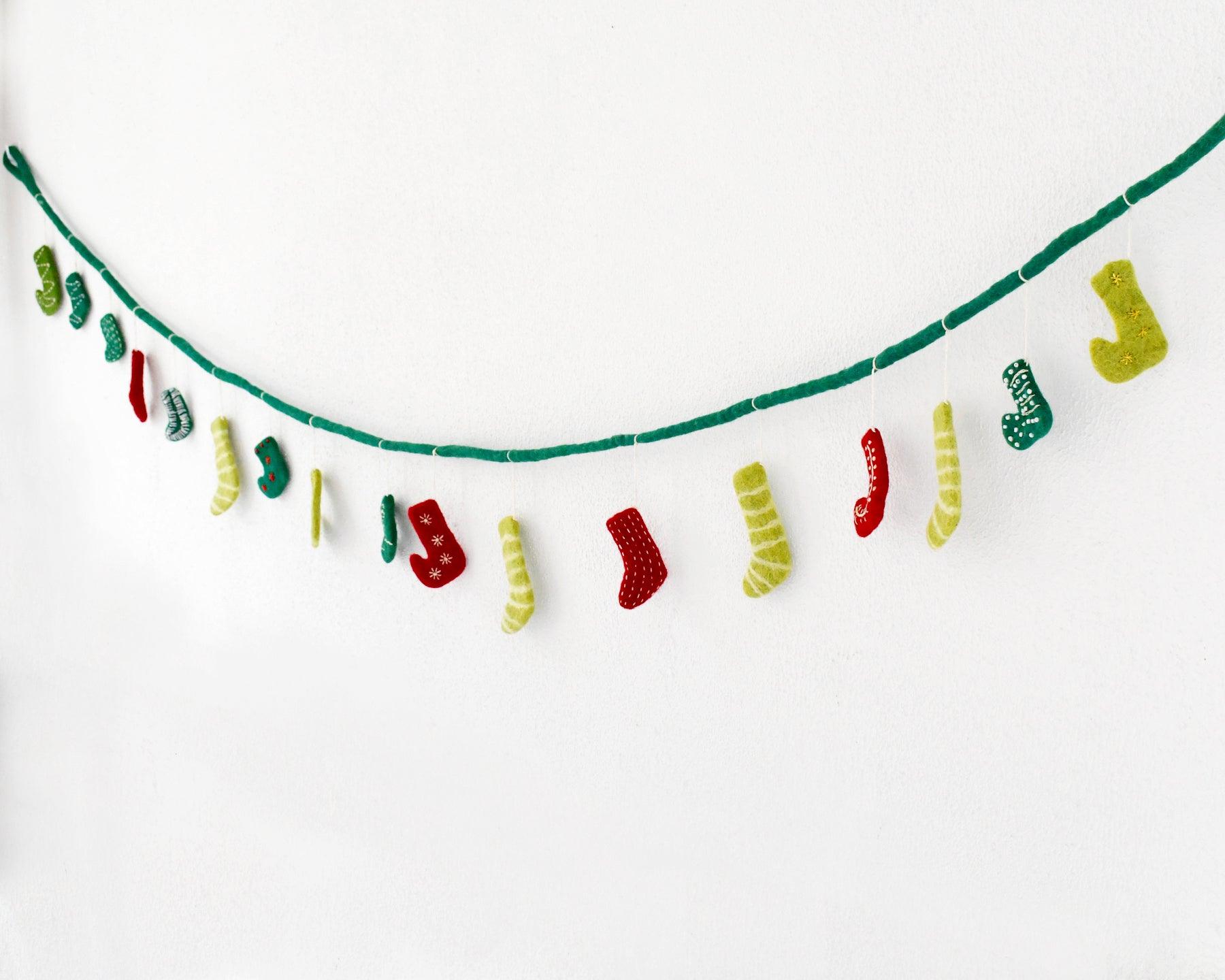 Christmas Stockings Garland - Tara Treasures