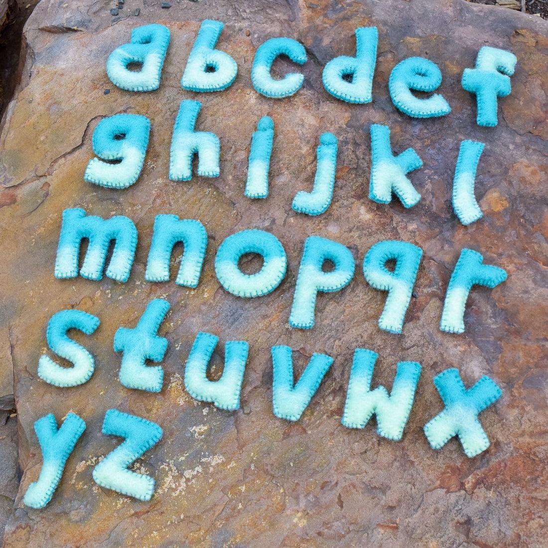 Felt Alphabet Small Letters - Ocean Blue Tones - Tara Treasures