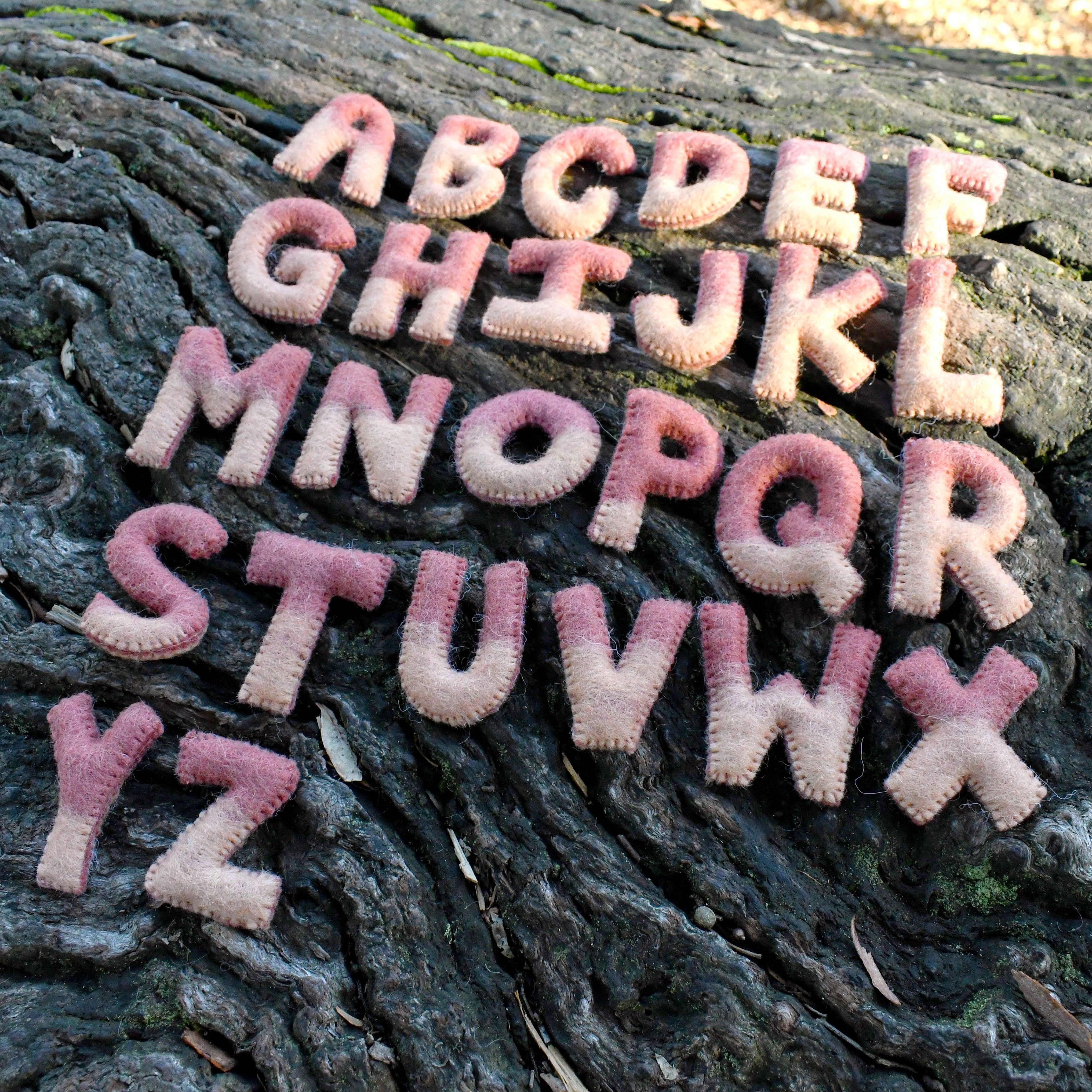 Felt Alphabet Capital Uppercase Letters - Blush Tones - Tara Treasures