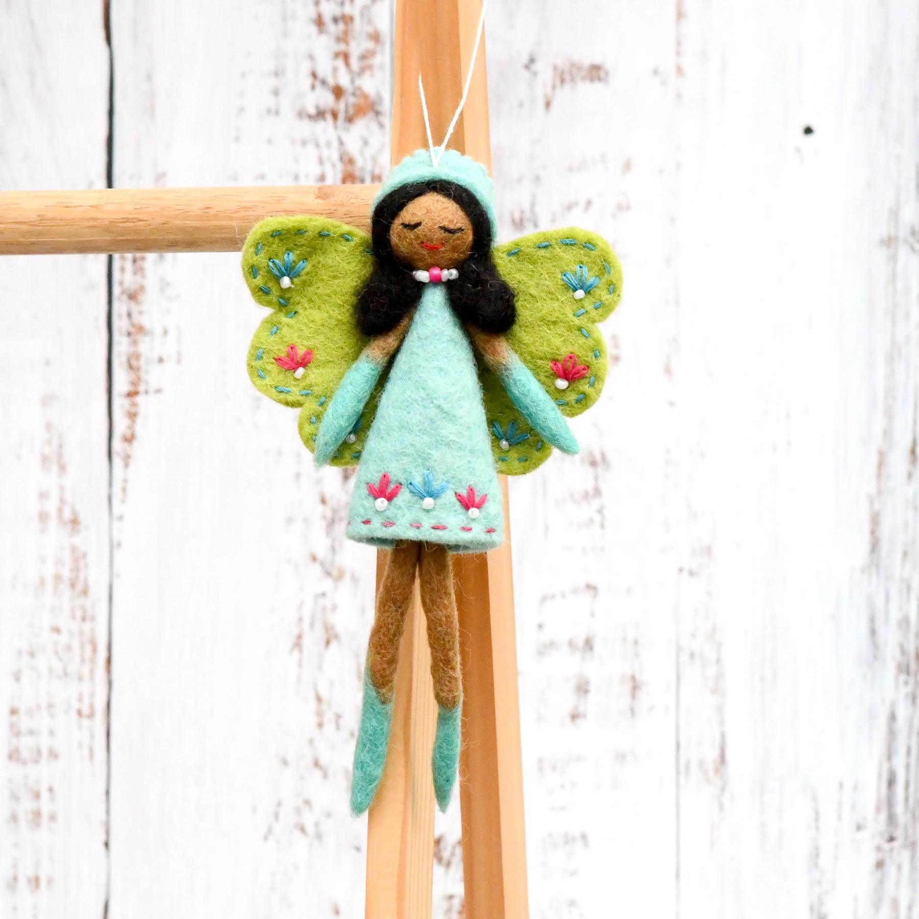 Felt Angel Fairy - Turquoise Dress - Tara Treasures