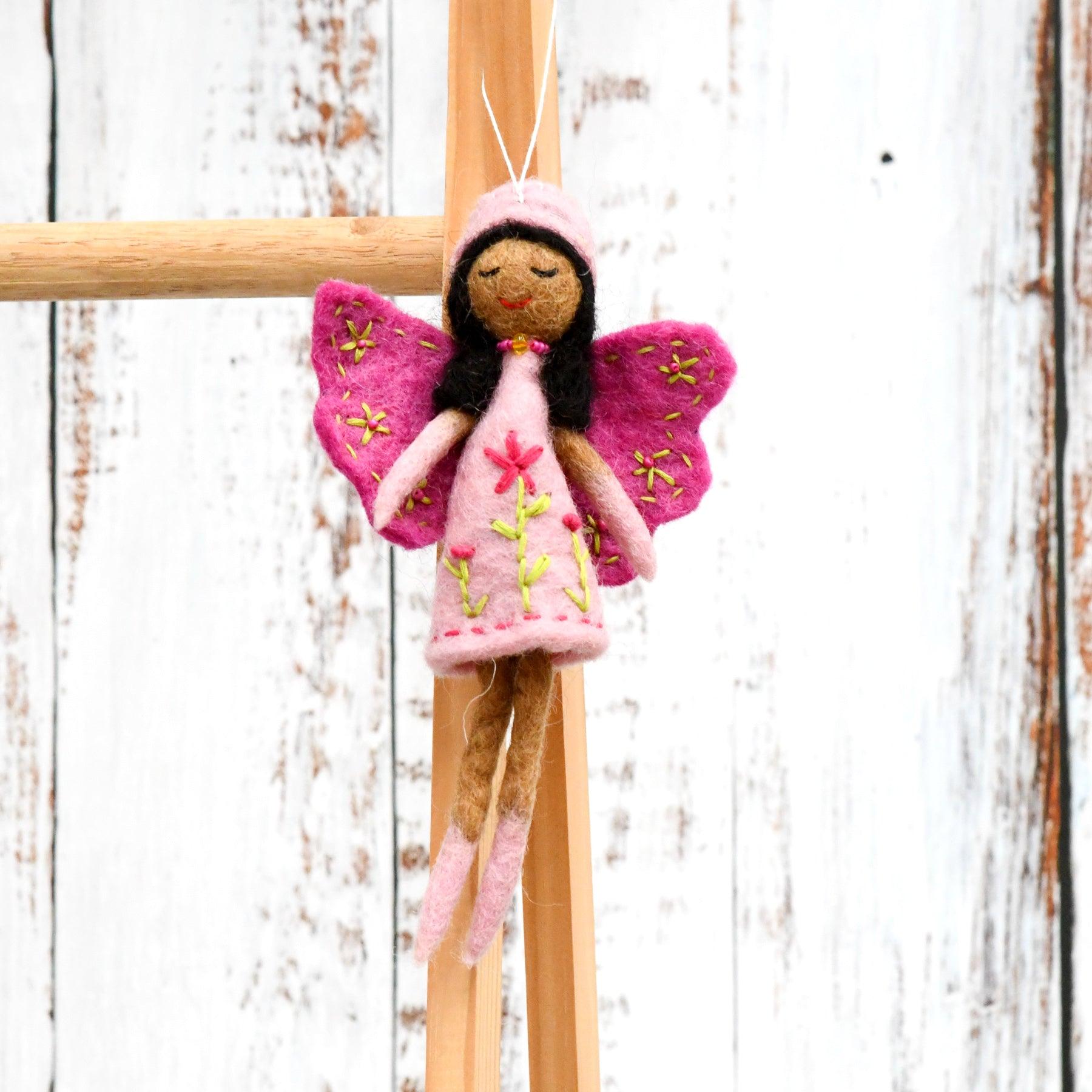 Felt Angel Fairy - Light Pink Dress - Tara Treasures