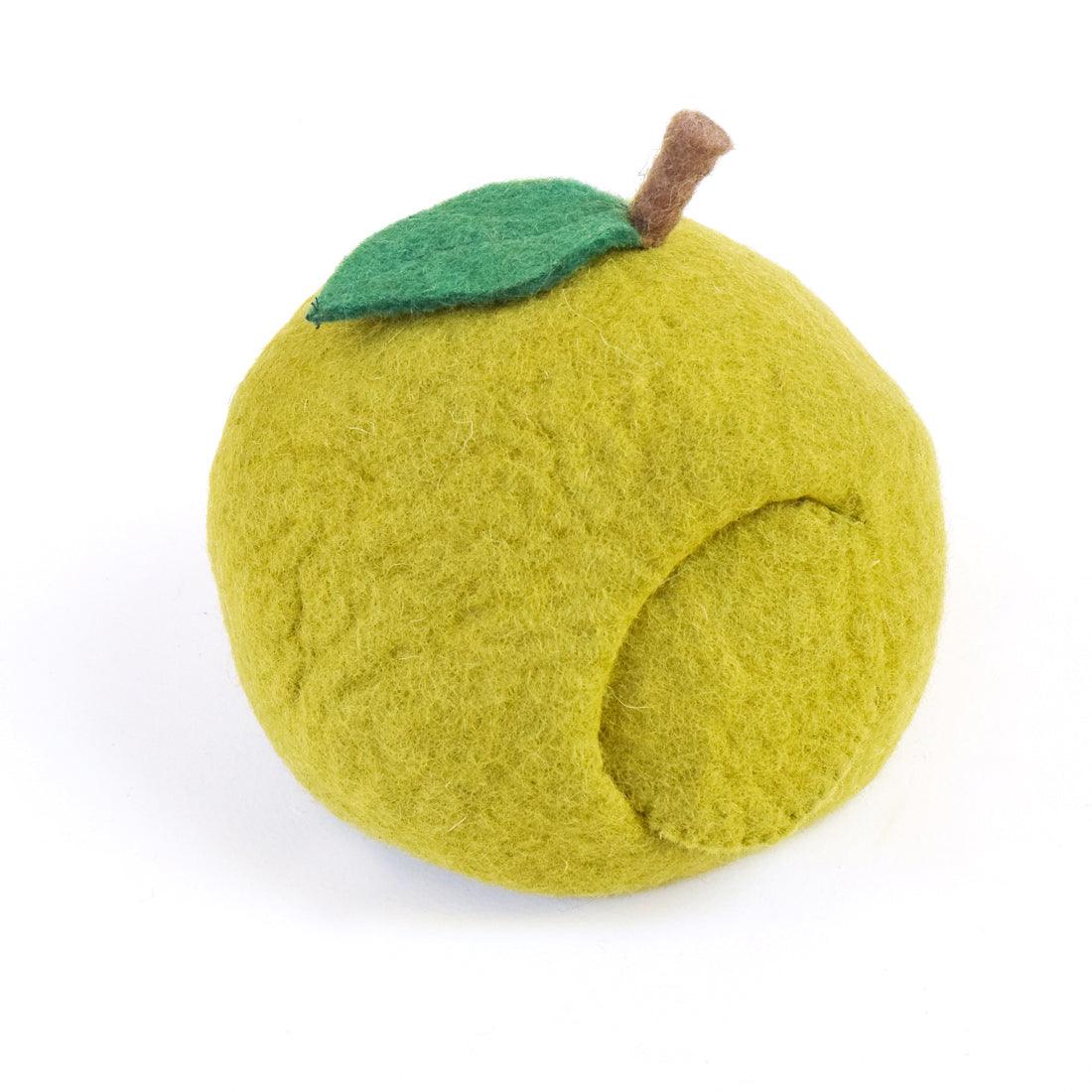 Felt Green Apple House with Hedgehog Toy - Tara Treasures