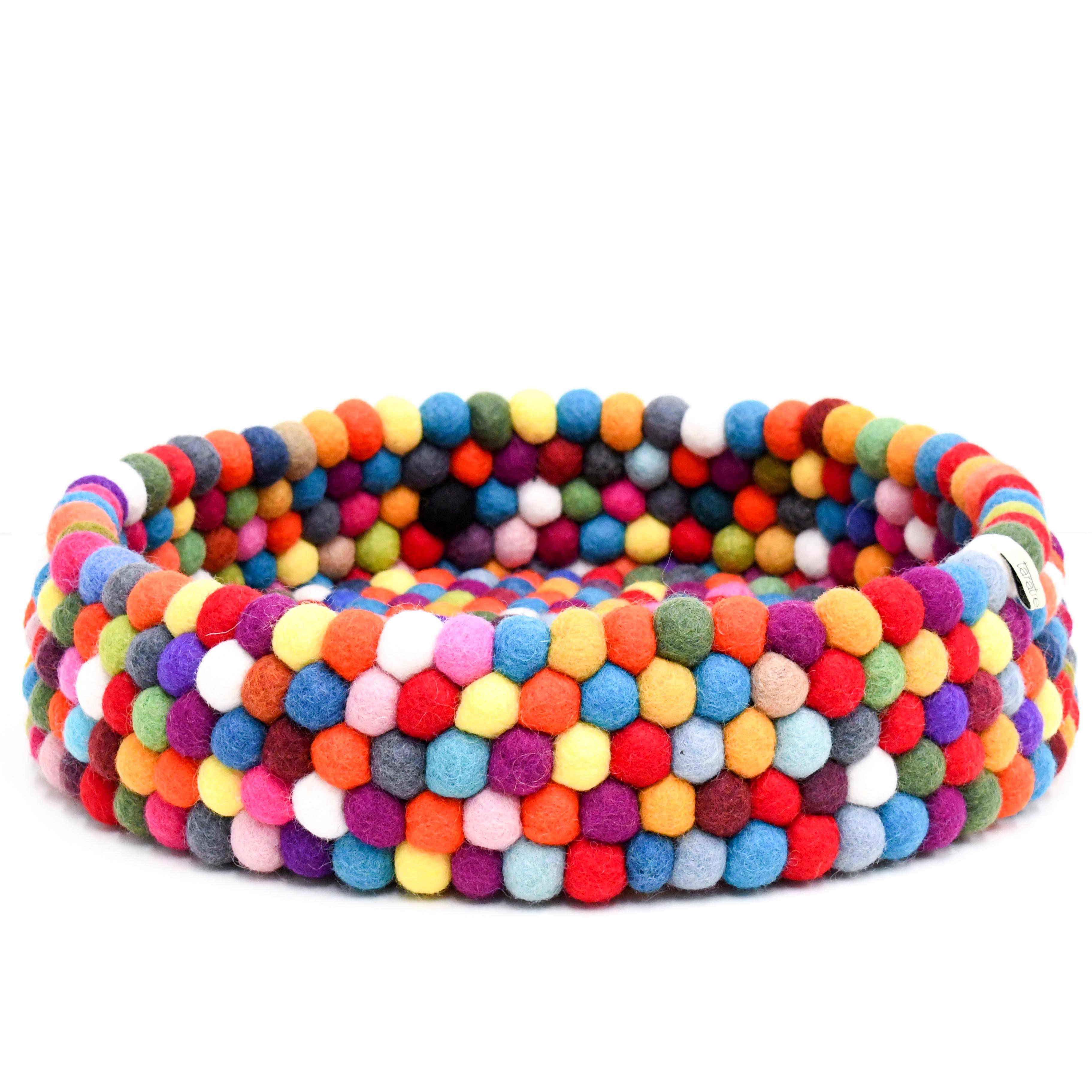 Colourful Felt Ball Basket for Cats - Tara Treasures