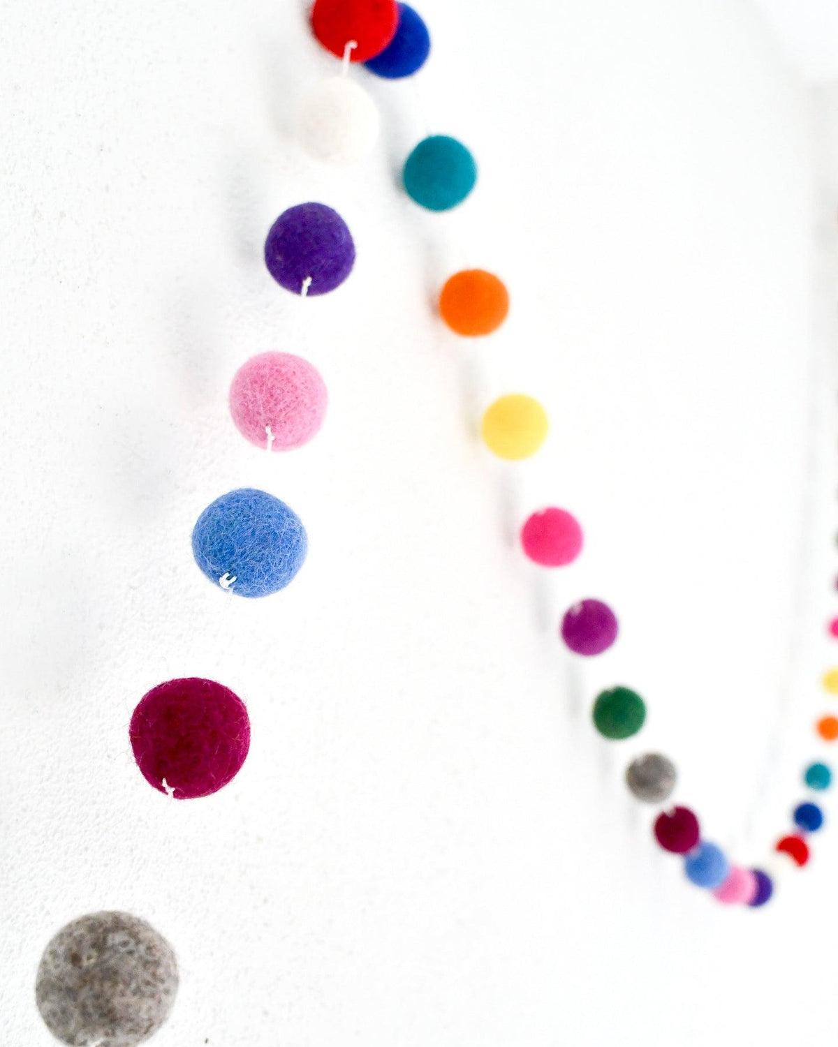 Pompom Felt Ball Garland Colourful Tara Treasures