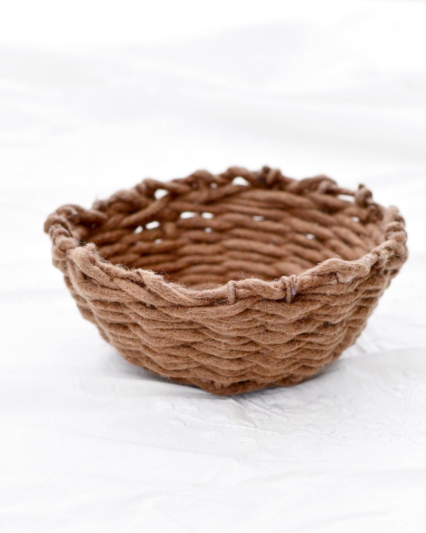 Felt Weave Basket - Chocolate Colour (Basket Only) - Tara Treasures