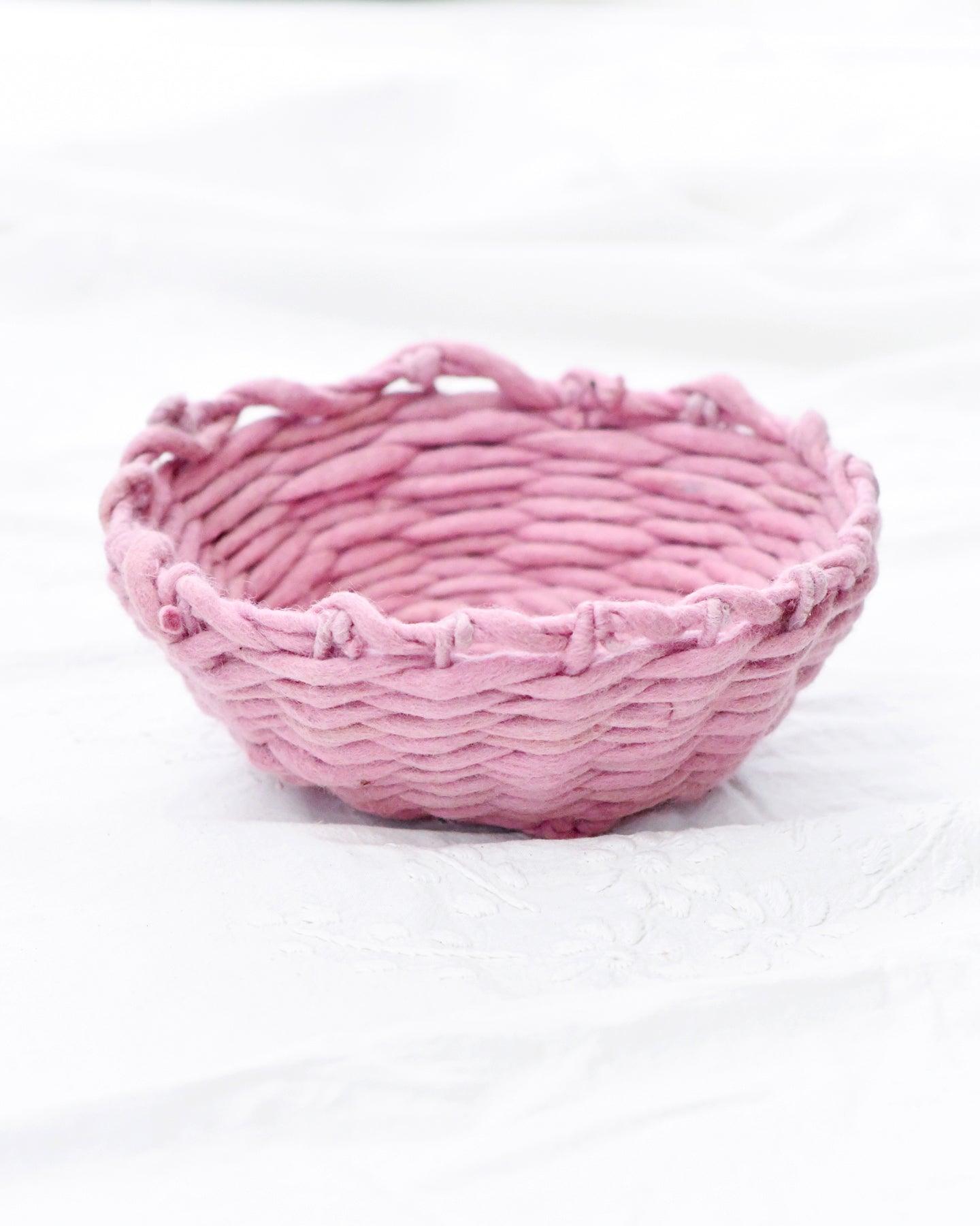 Felt Weave Basket - Light Pink Colour (Basket Only) - Tara Treasures