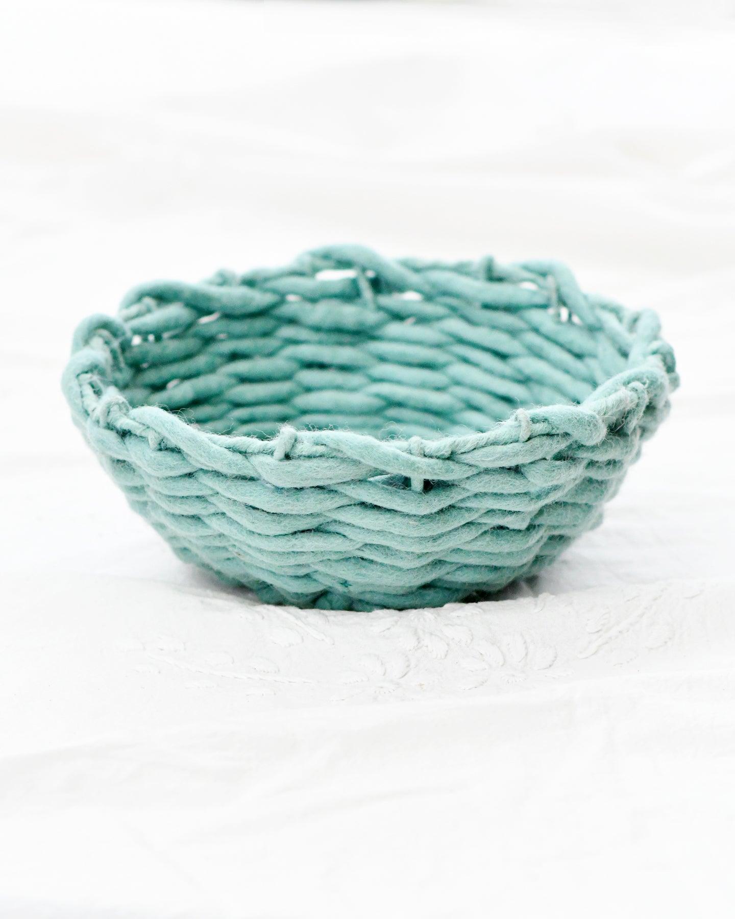 Felt Weave Basket - Light Blue Colour (Basket Only) - Tara Treasures