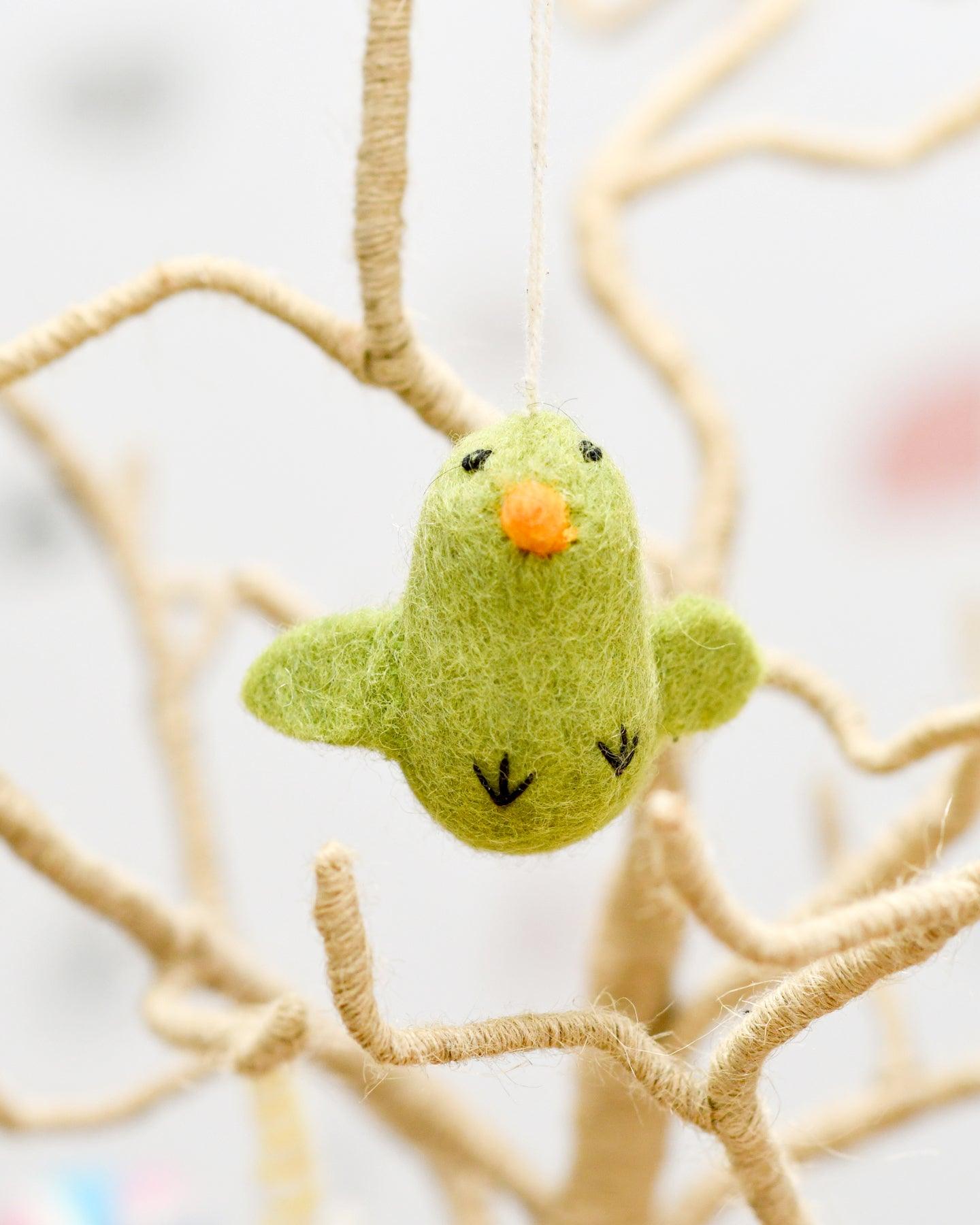 Felt Green Chick Ornament - Tara Treasures