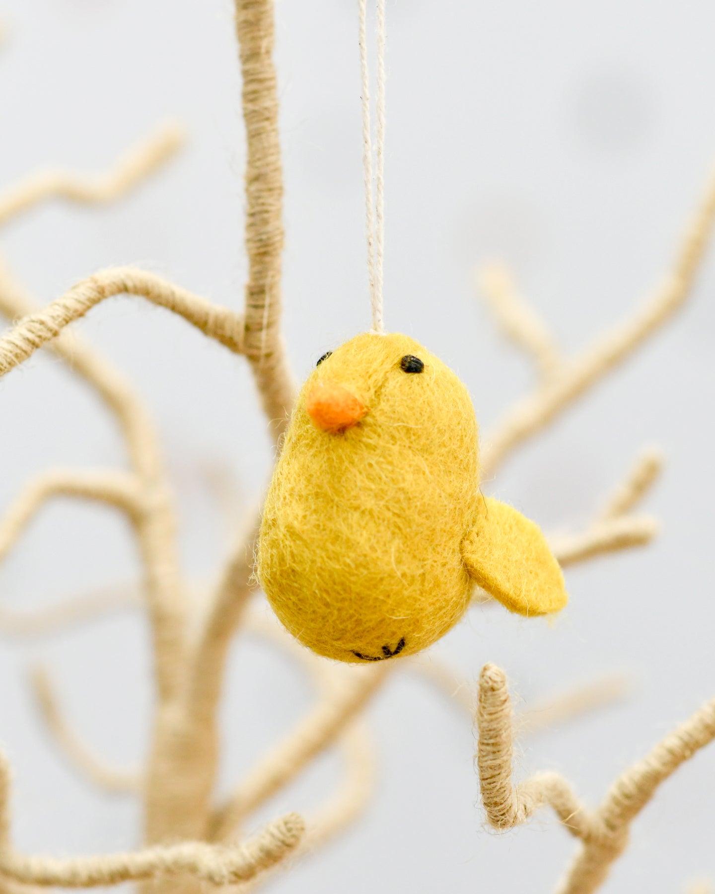Felt Yellow Chick Ornament - Tara Treasures