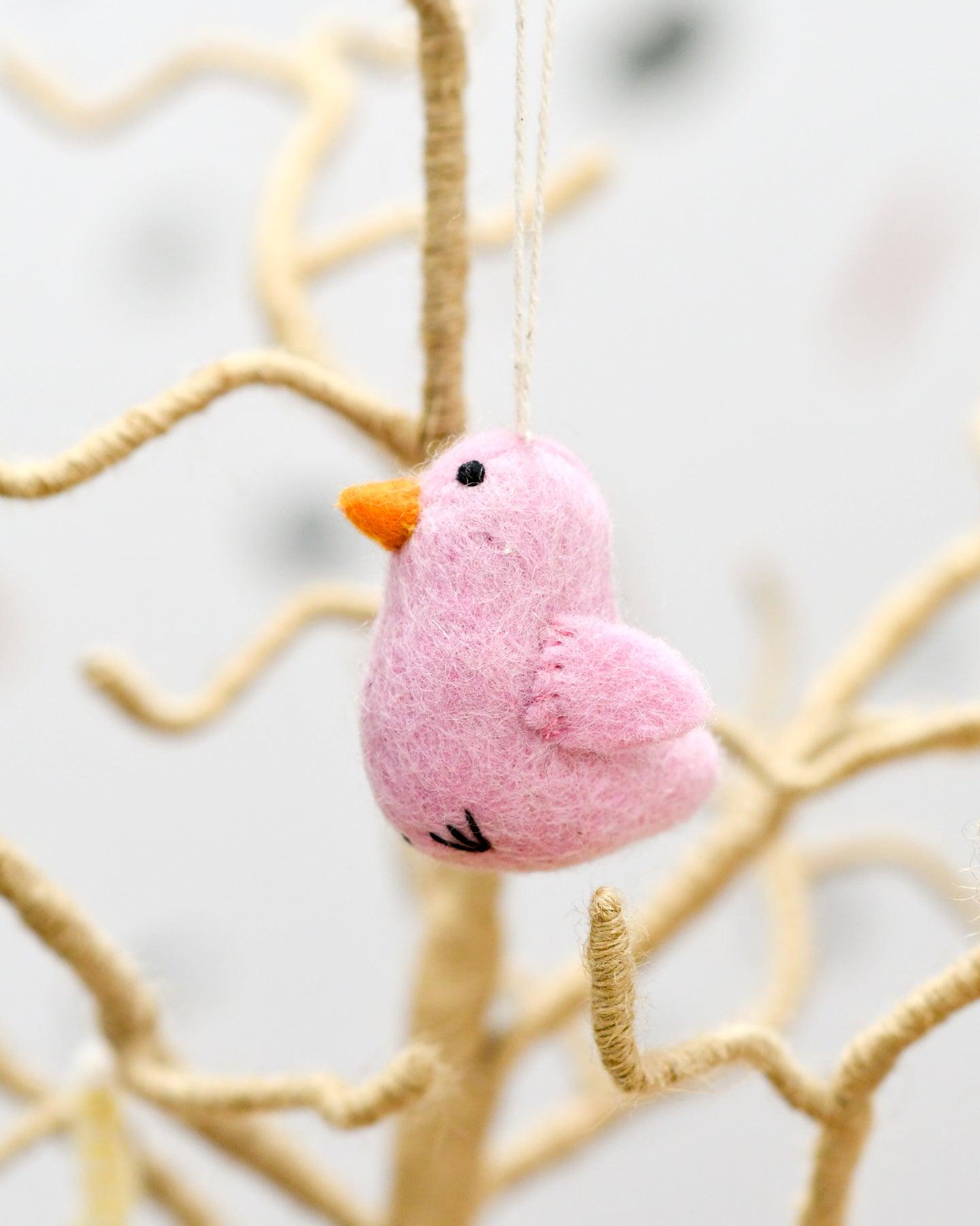 Felt Pink Chick Ornament - Tara Treasures