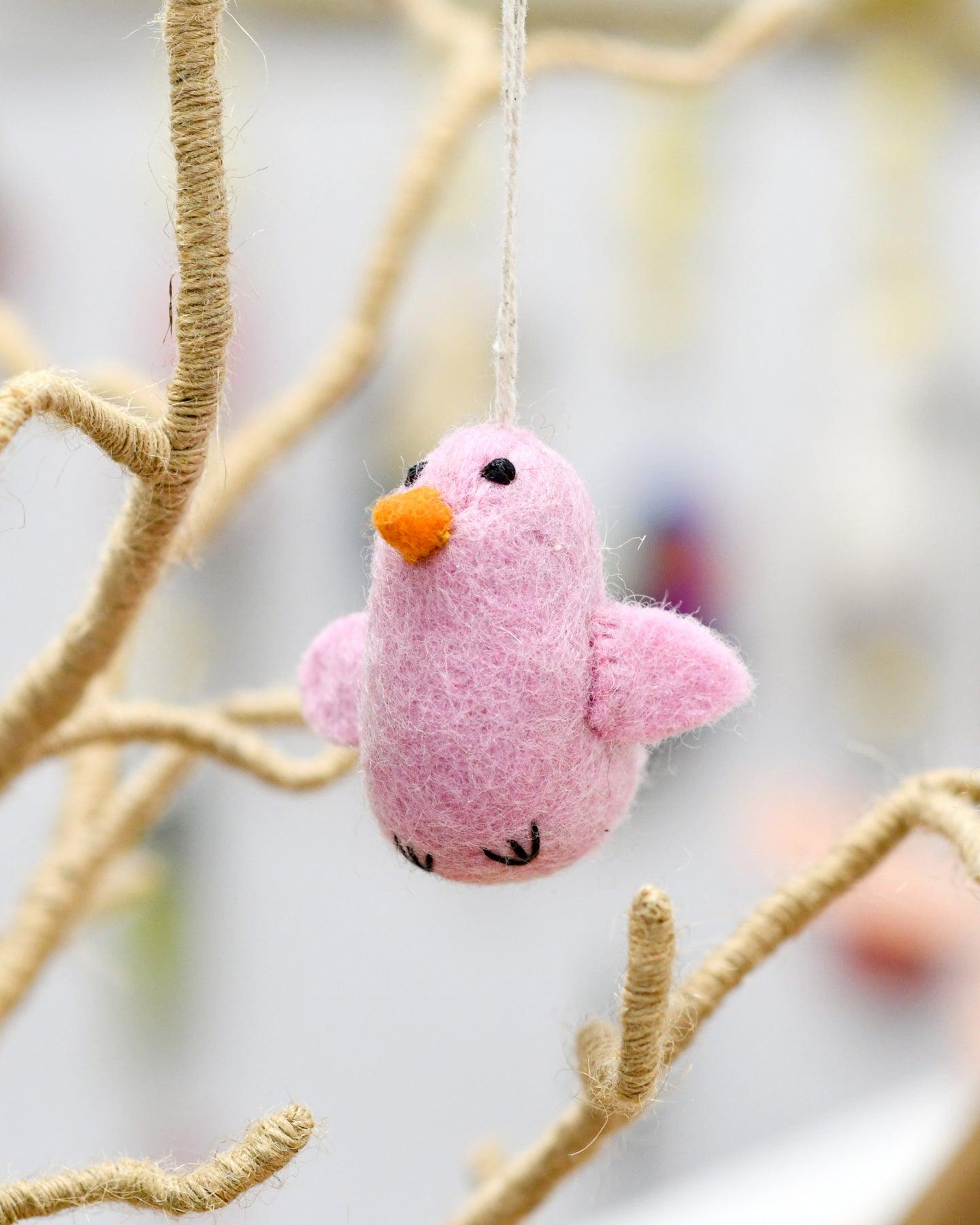 Felt Pink Chick Ornament - Tara Treasures