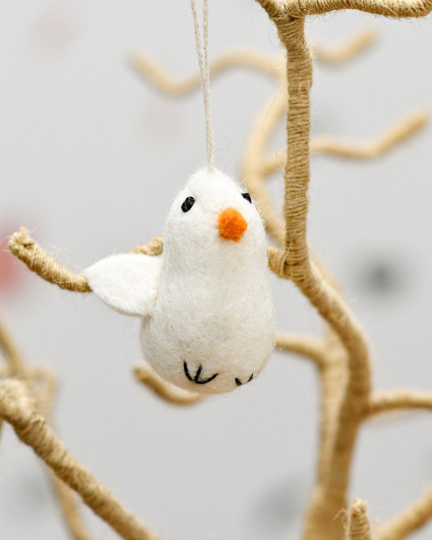Felt White Chick Ornament - Tara Treasures