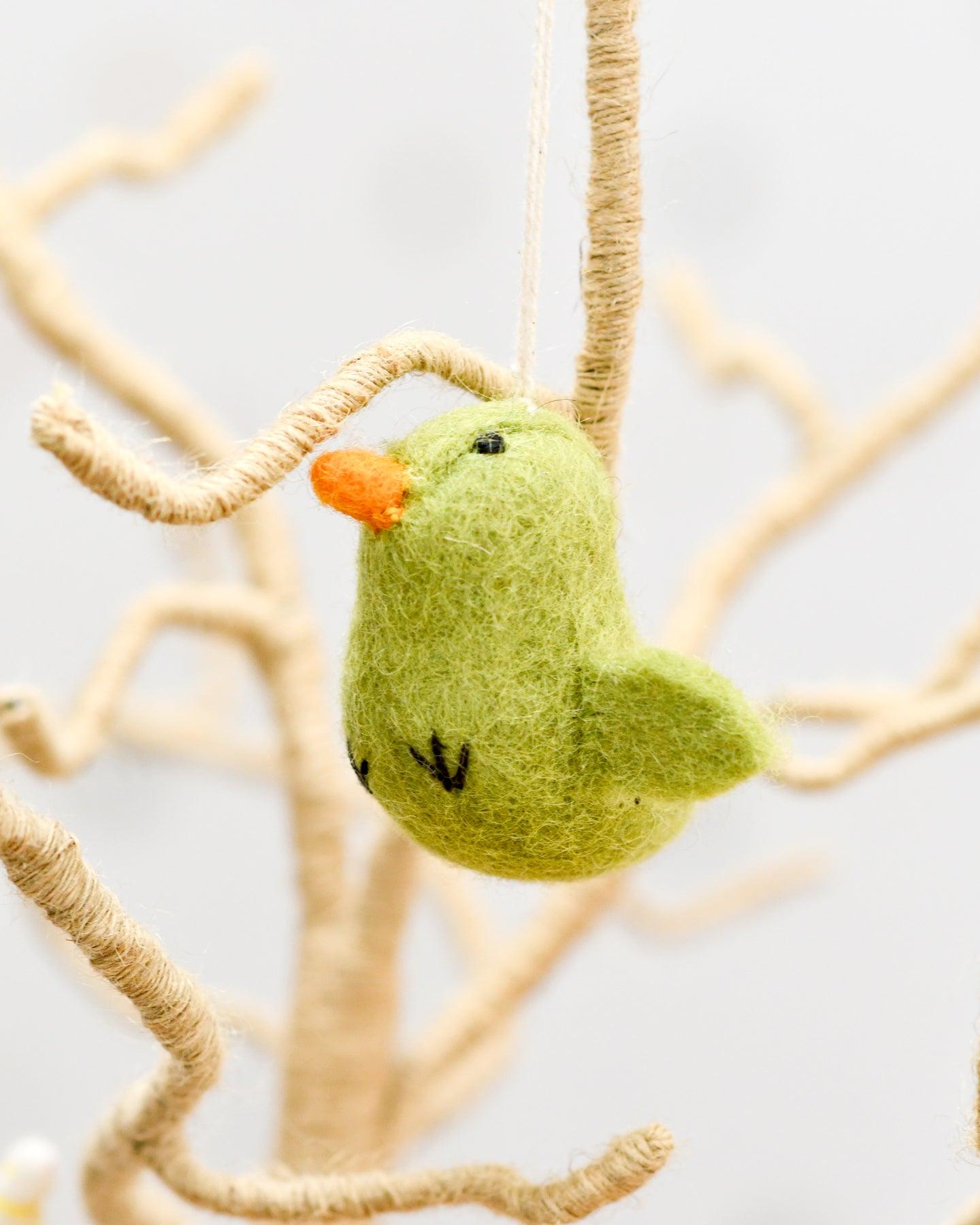 Felt Green Chick Ornament - Tara Treasures