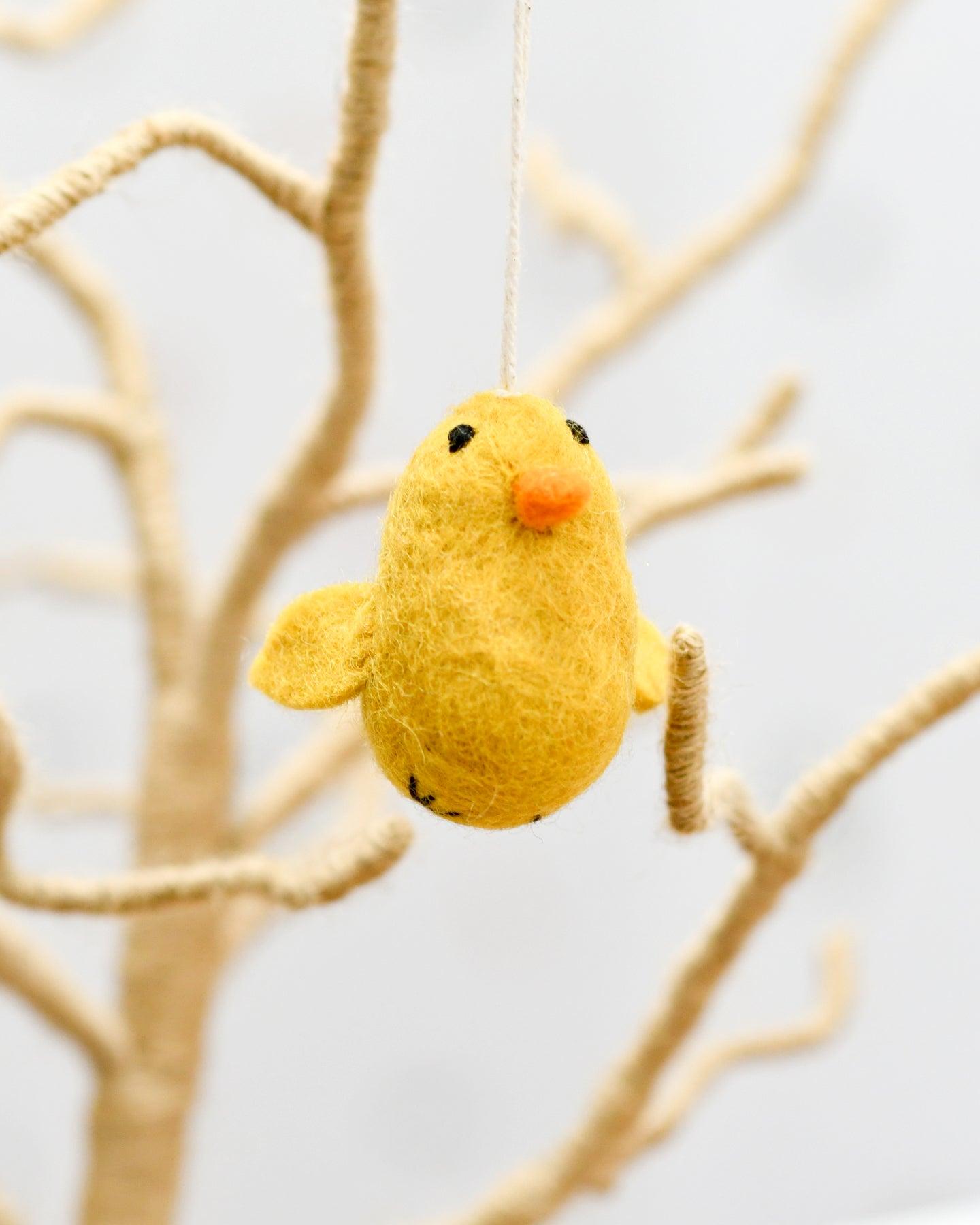 Felt Yellow Chick Ornament - Tara Treasures