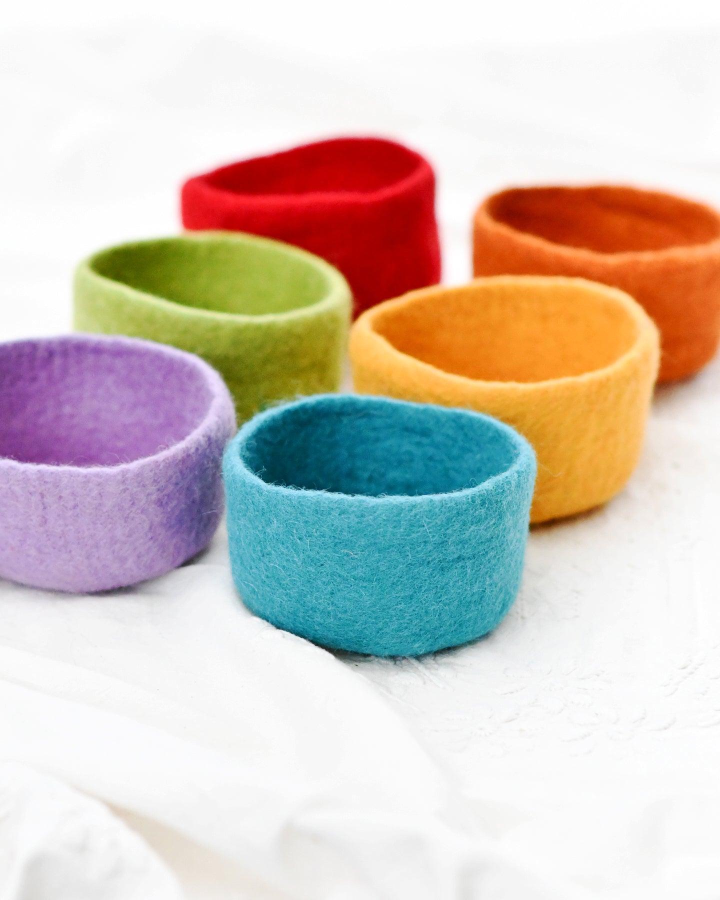 Felt Colourful Bowls - Set of 6 - Tara Treasures