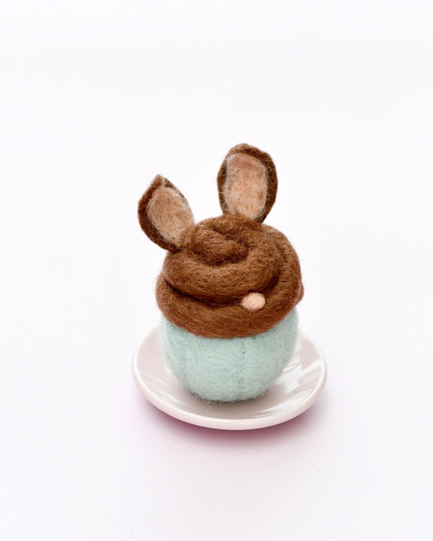 Felt Cupcake - Easter Chocolate Bunny with Ears - Tara Treasures