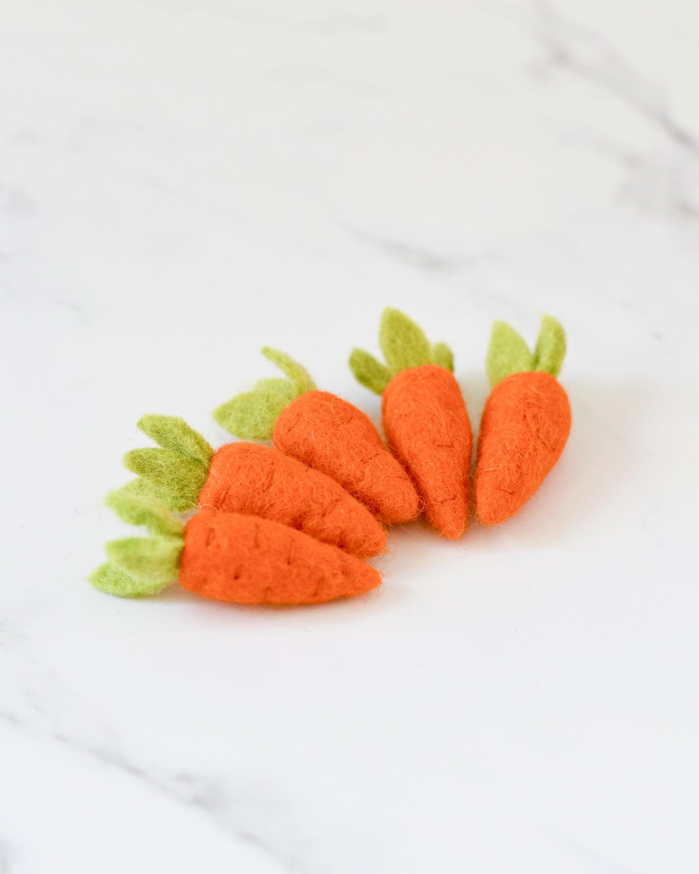 Felt Carrots - 5 Orange Carrots - Tara Treasures