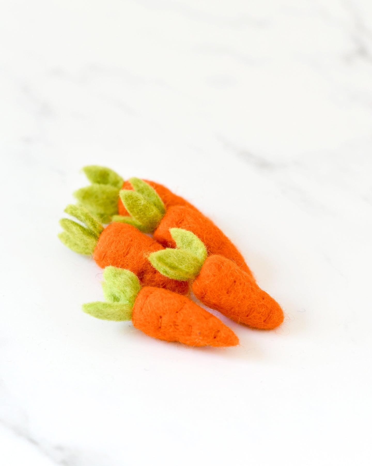 Felt Carrots - 5 Orange Carrots - Tara Treasures