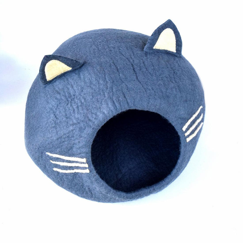 Large Cat Cave - Cat Head Dark Grey | Tara Treasures