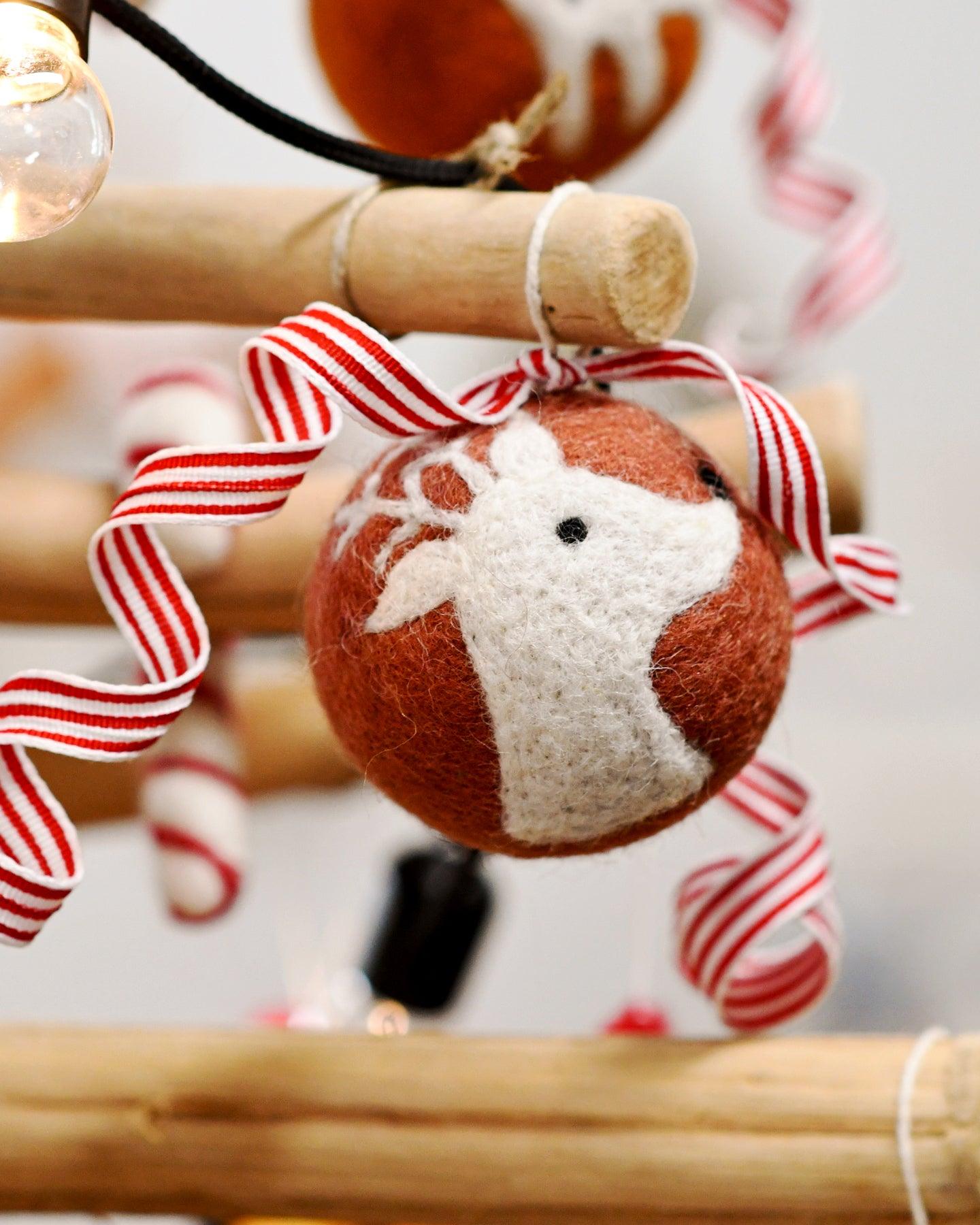 Felt Bauble Christmas Ornament - Reindeer - Tara Treasures