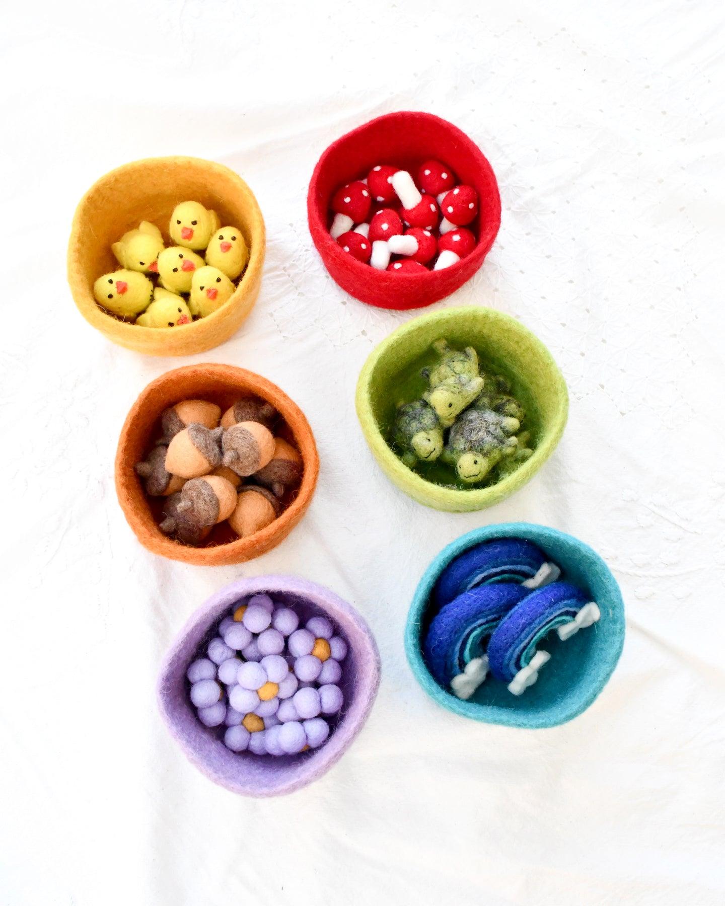 Felt Colourful Bowls - Set of 6 - Tara Treasures