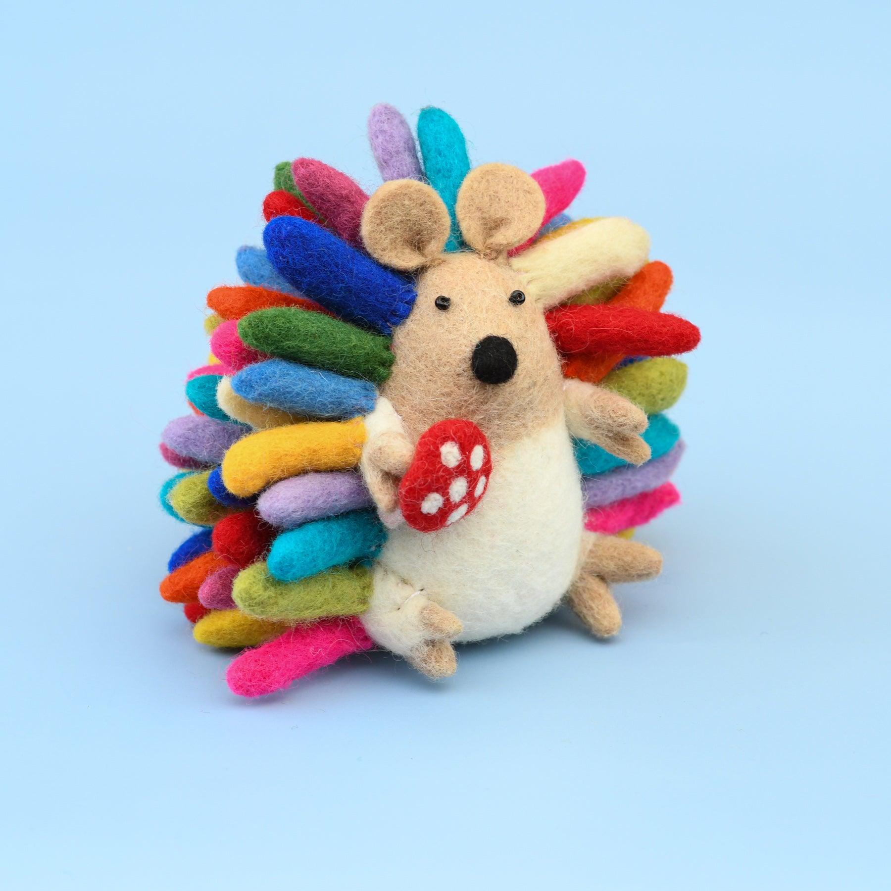 Felt Colourful Rainbow Hedgehog - Tara Treasures