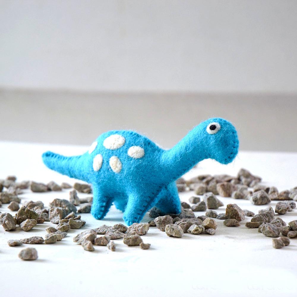 Felt Dinosaur Toy - Blue Spots - Tara Treasures