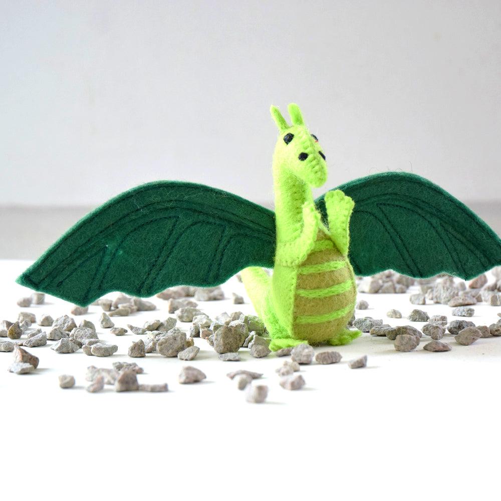 Felt Dragon Toy - Green - Tara Treasures