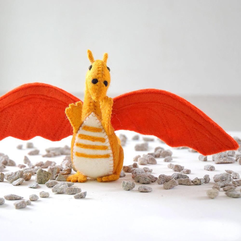 Felt Dragon Toy - Orange - Tara Treasures