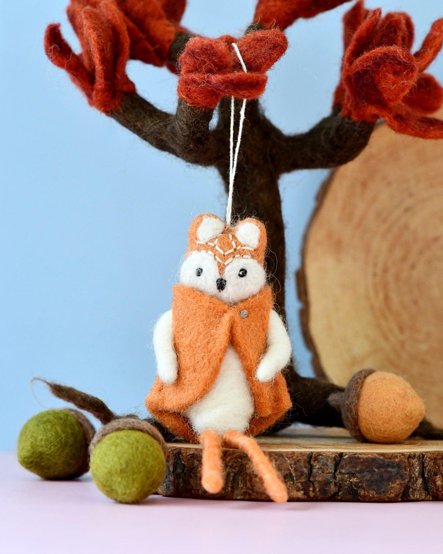 Felt Fox Doll Ornament - Tara Treasures