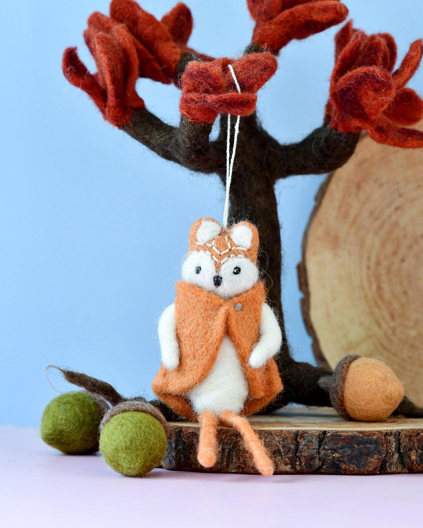 Felt Fox Doll Ornament - Tara Treasures
