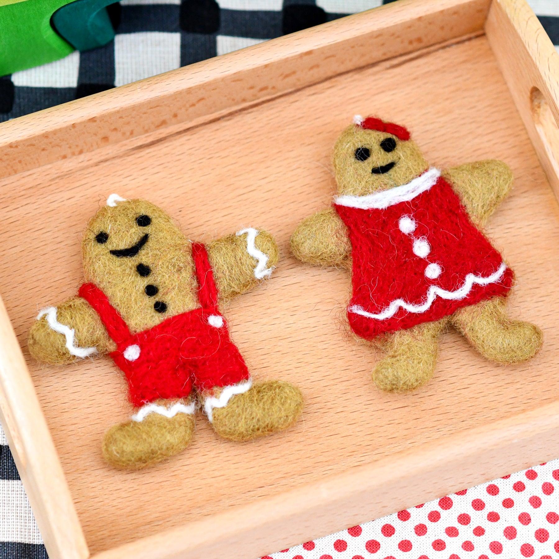 Felt Gingerbread Couple Cookies - Tara Treasures
