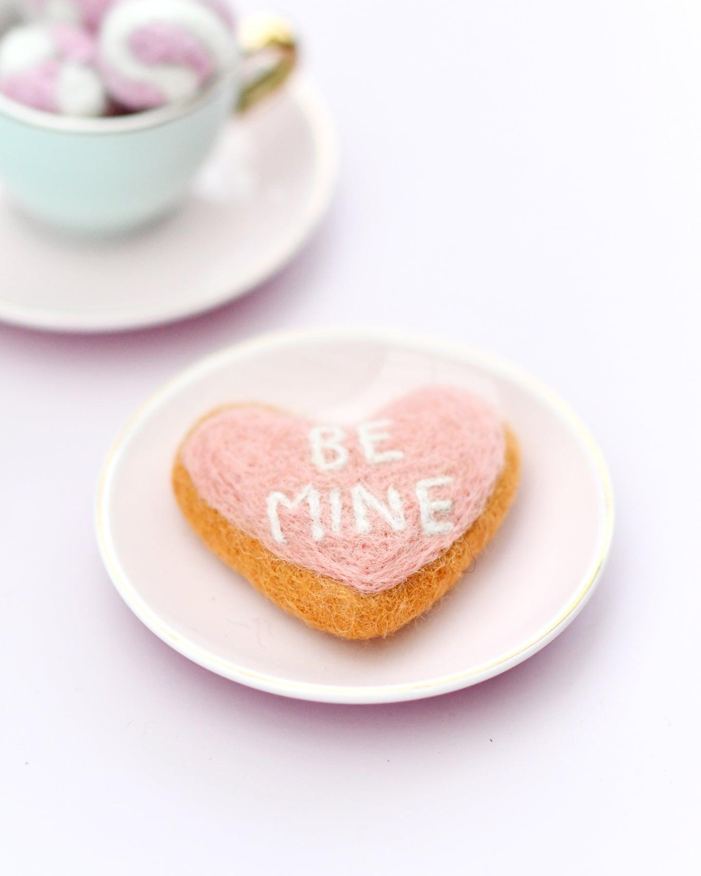 Felt "Be Mine" Heart Icing Cookie - Tara Treasures
