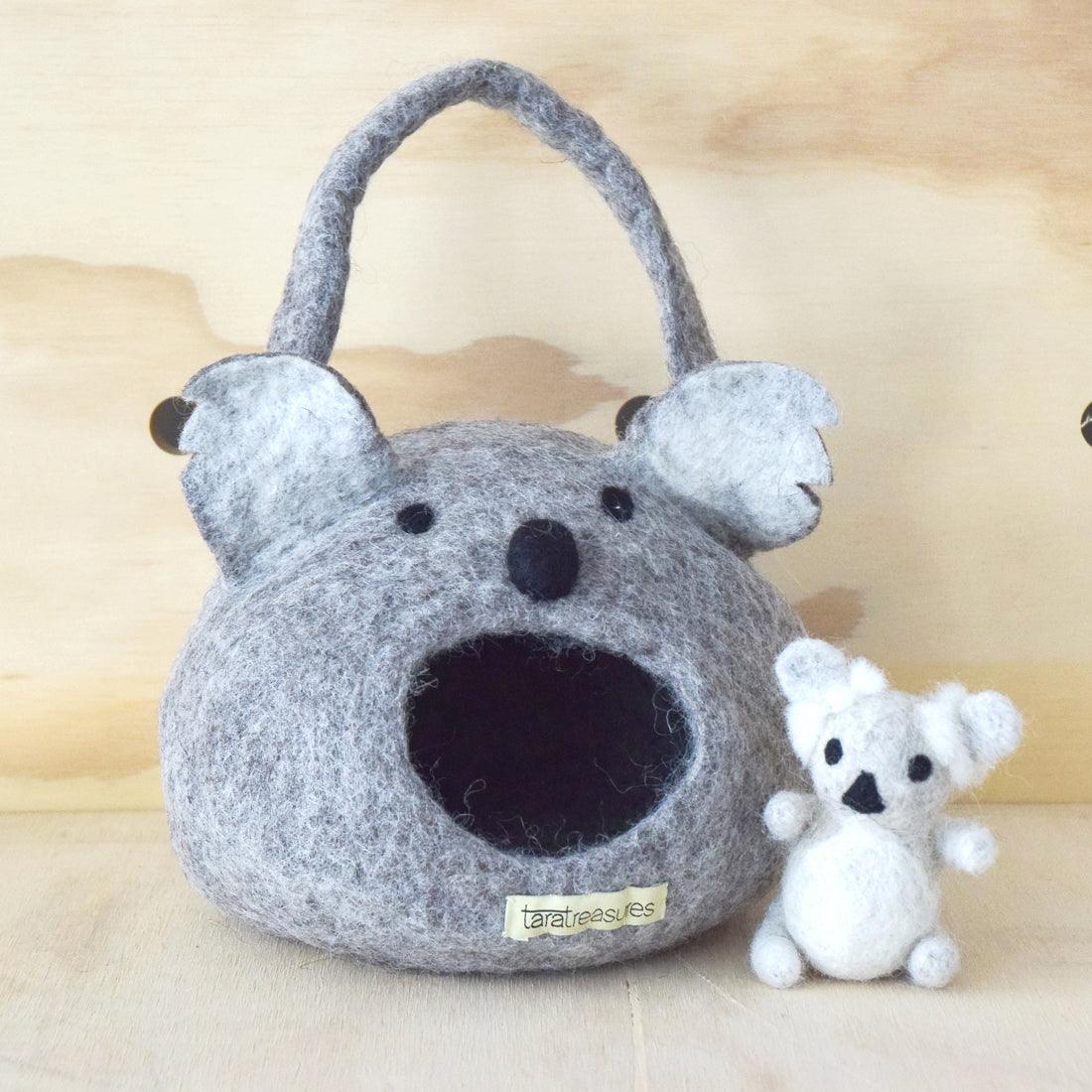 Felt Koala House Bag with Koala Toy - Tara Treasures