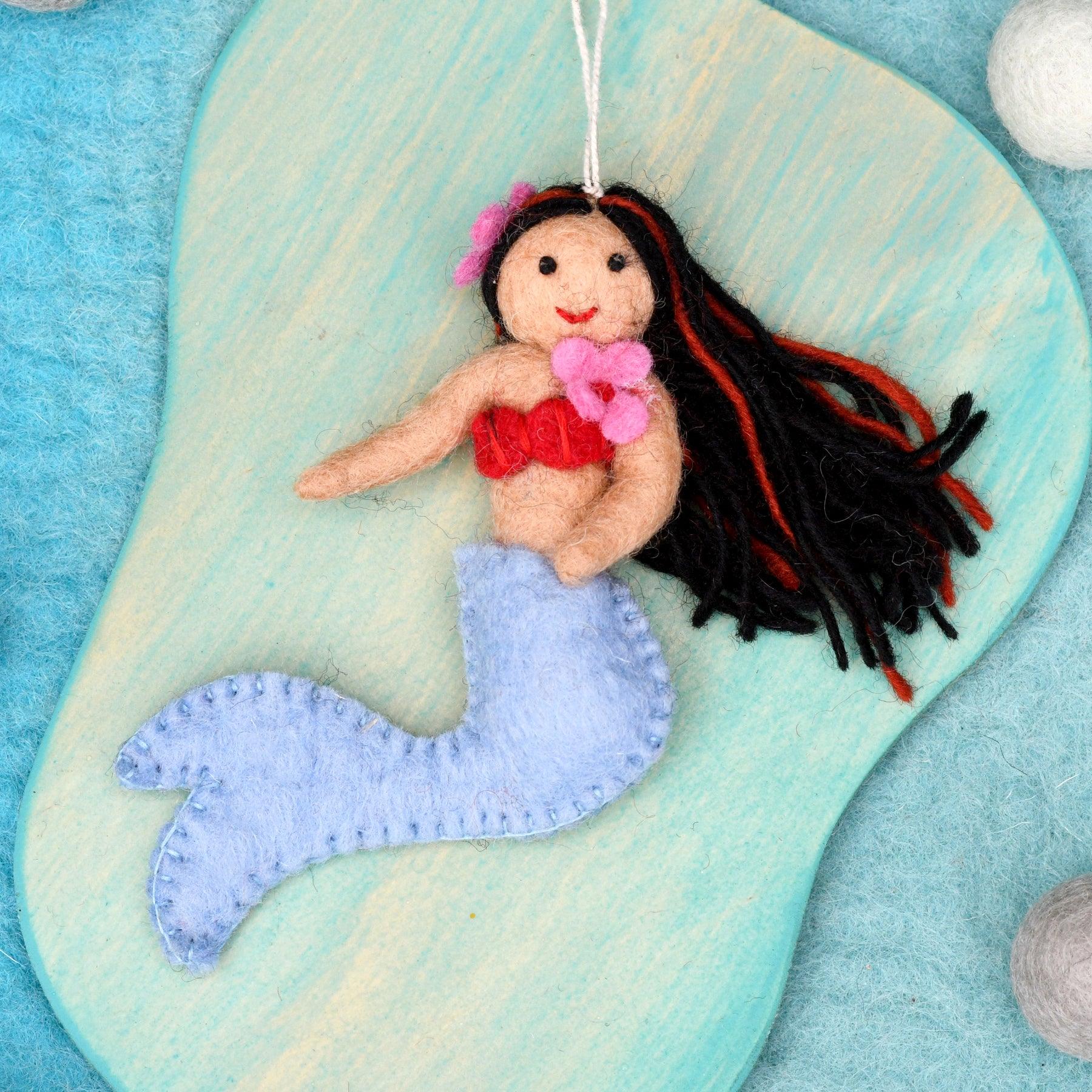Felt Little Mermaid Hanging - Lavender Tail - Tara Treasures