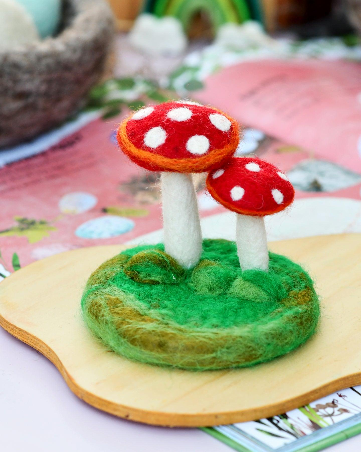 Felt Red Mushrooms Toadstools - Tara Treasures