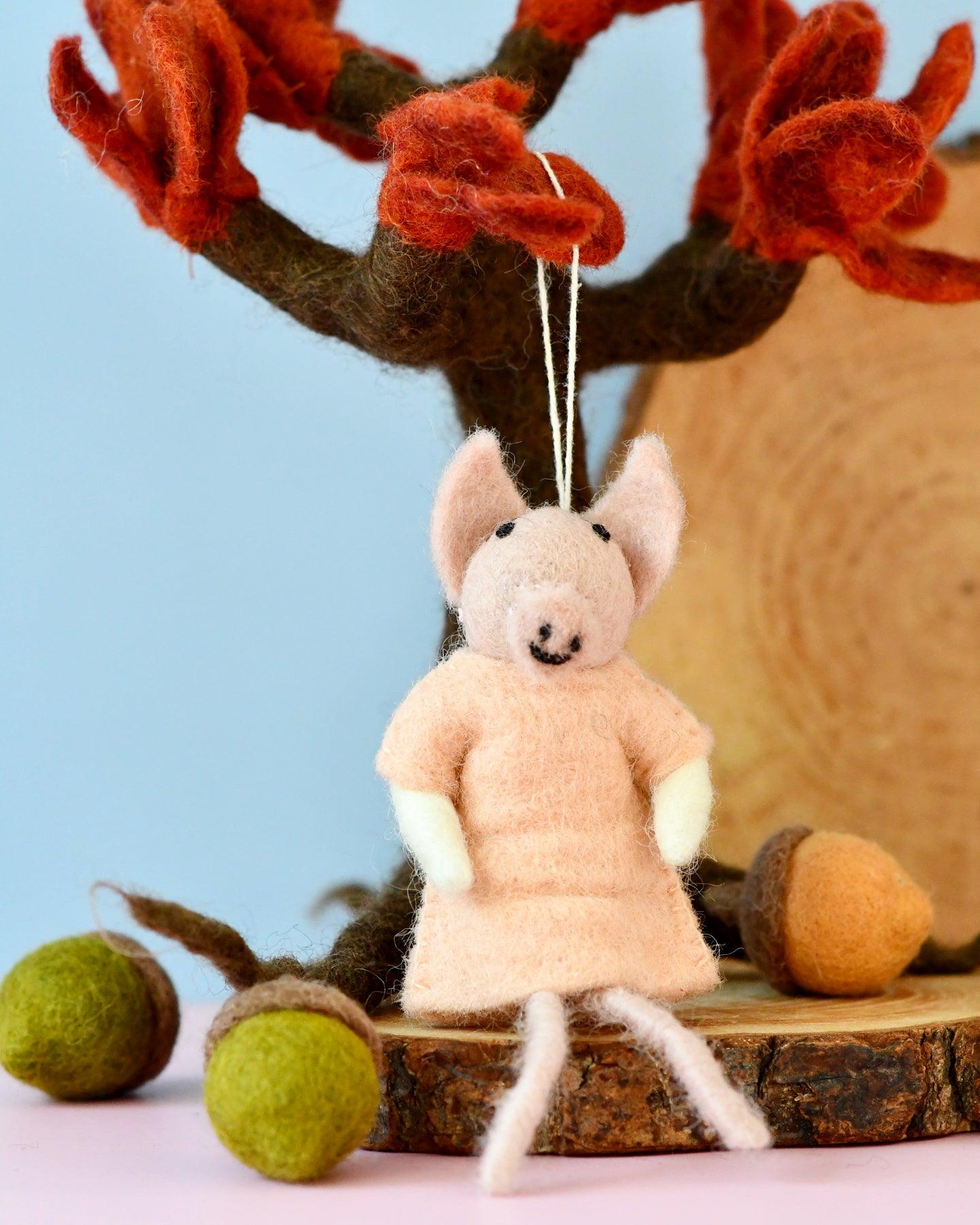 Felt Pig Doll Ornament - Tara Treasures