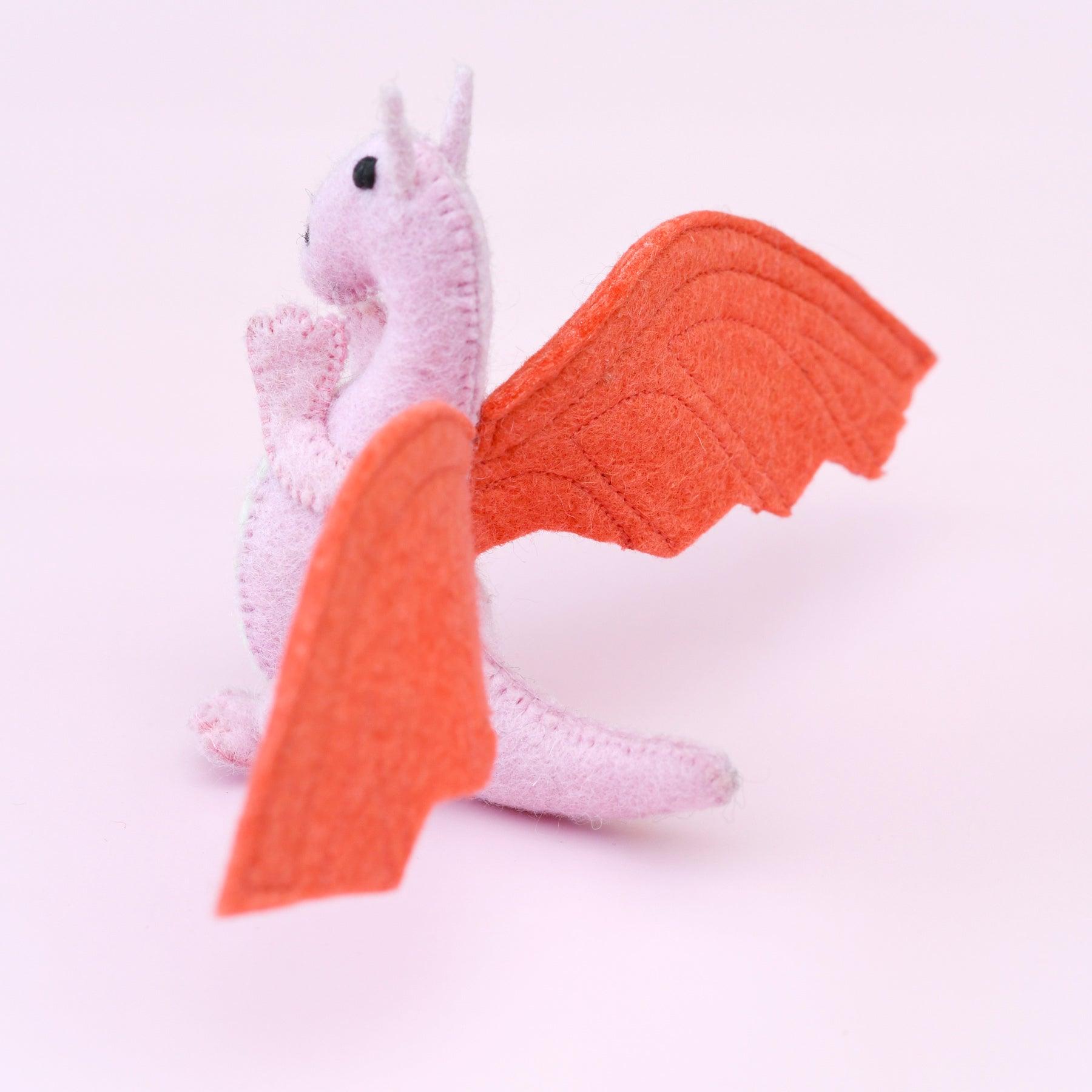 Felt Dragon Toy - Pink - Tara Treasures
