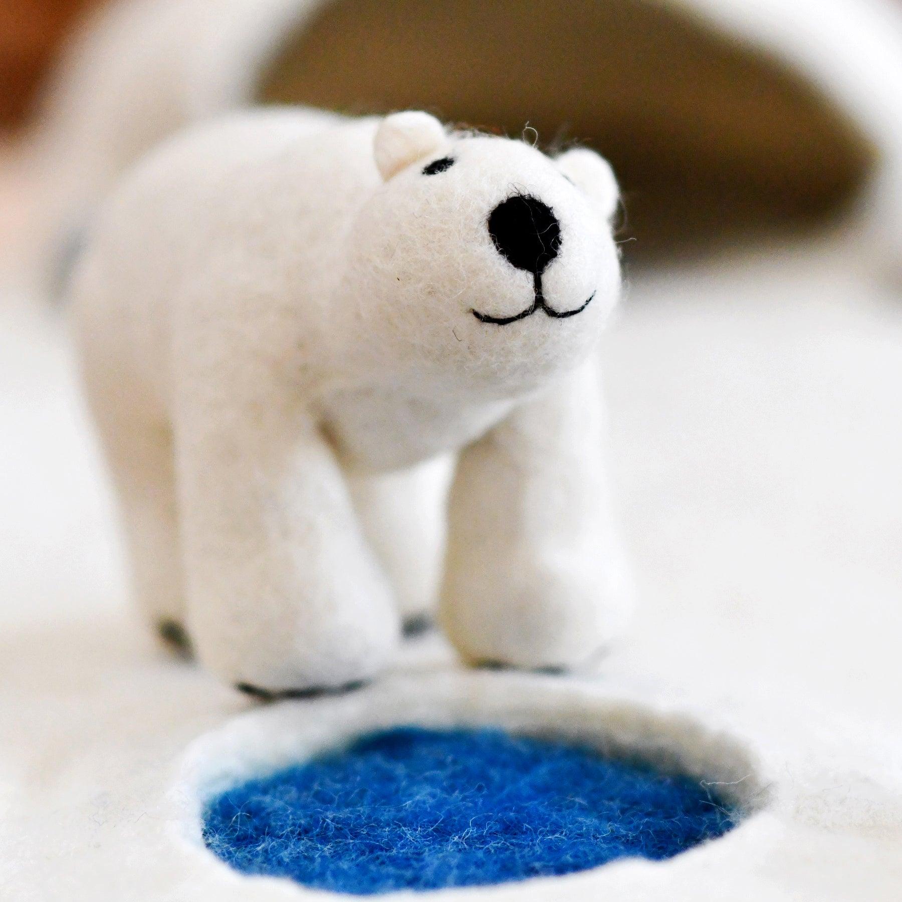 Felt Polar Bear Toy - Tara Treasures