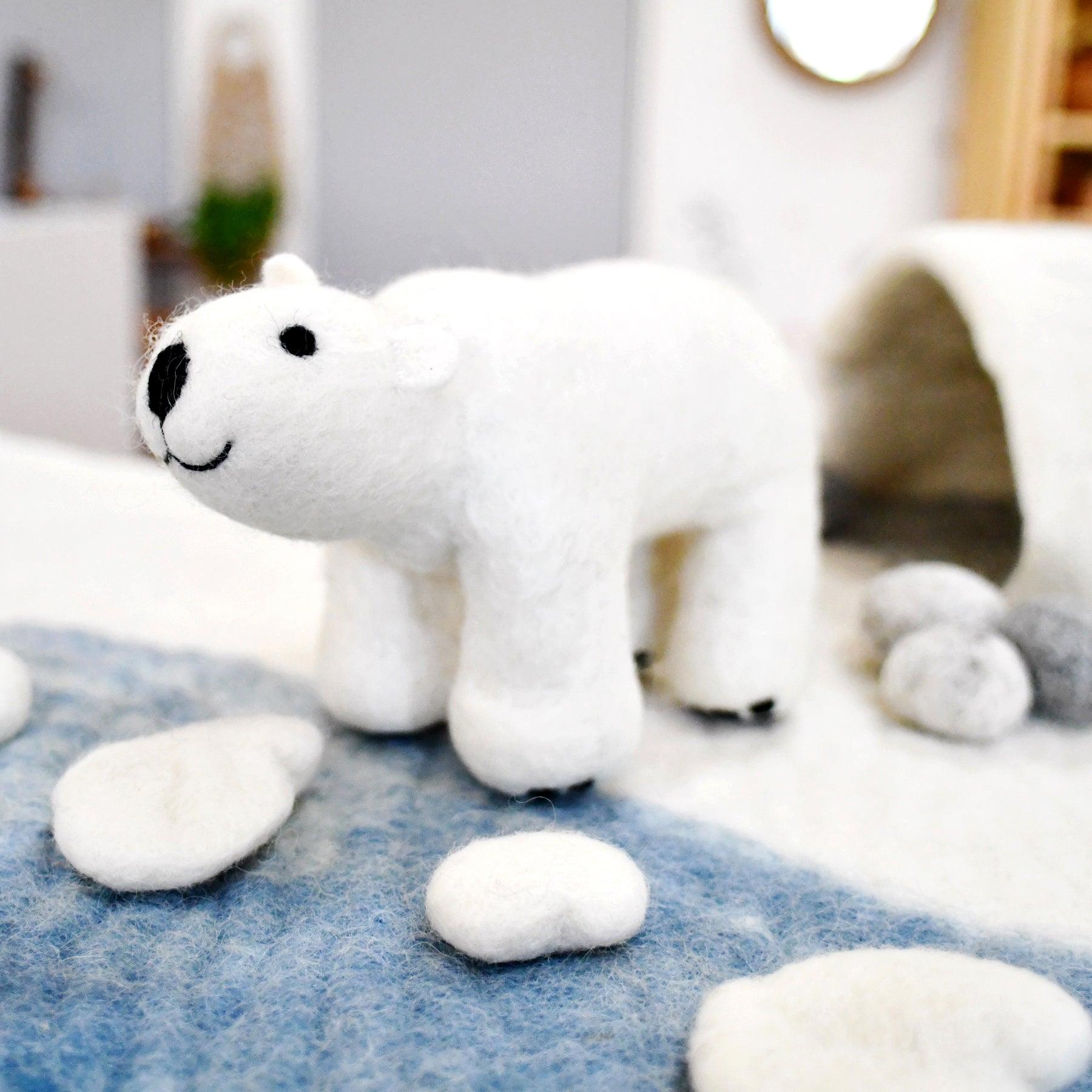 Felt Polar Bear Toy - Tara Treasures