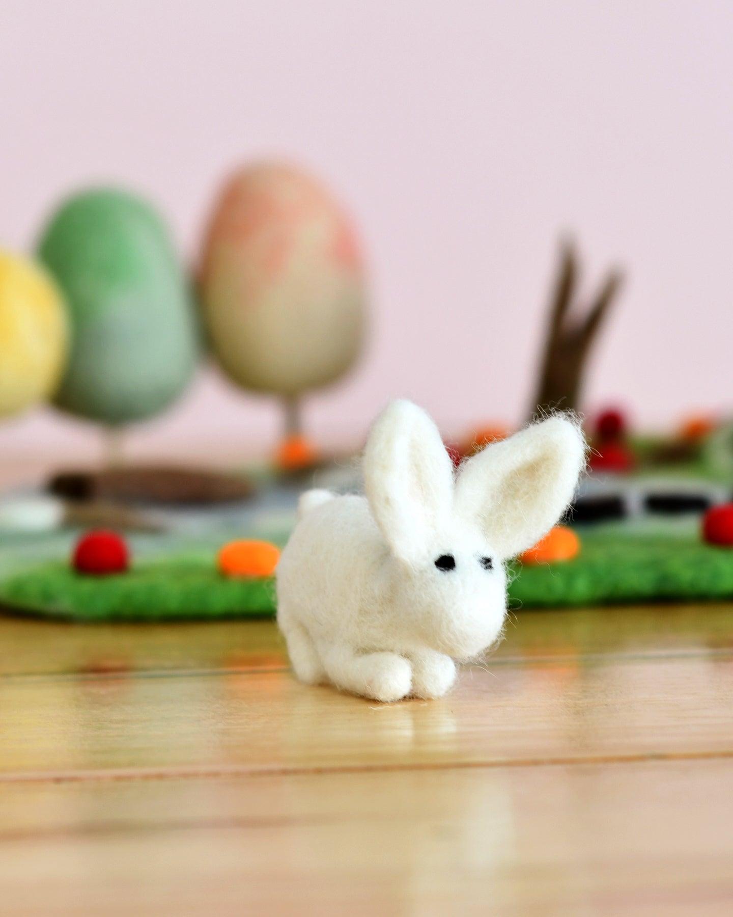 Felt White Rabbit Toy - Tara Treasures