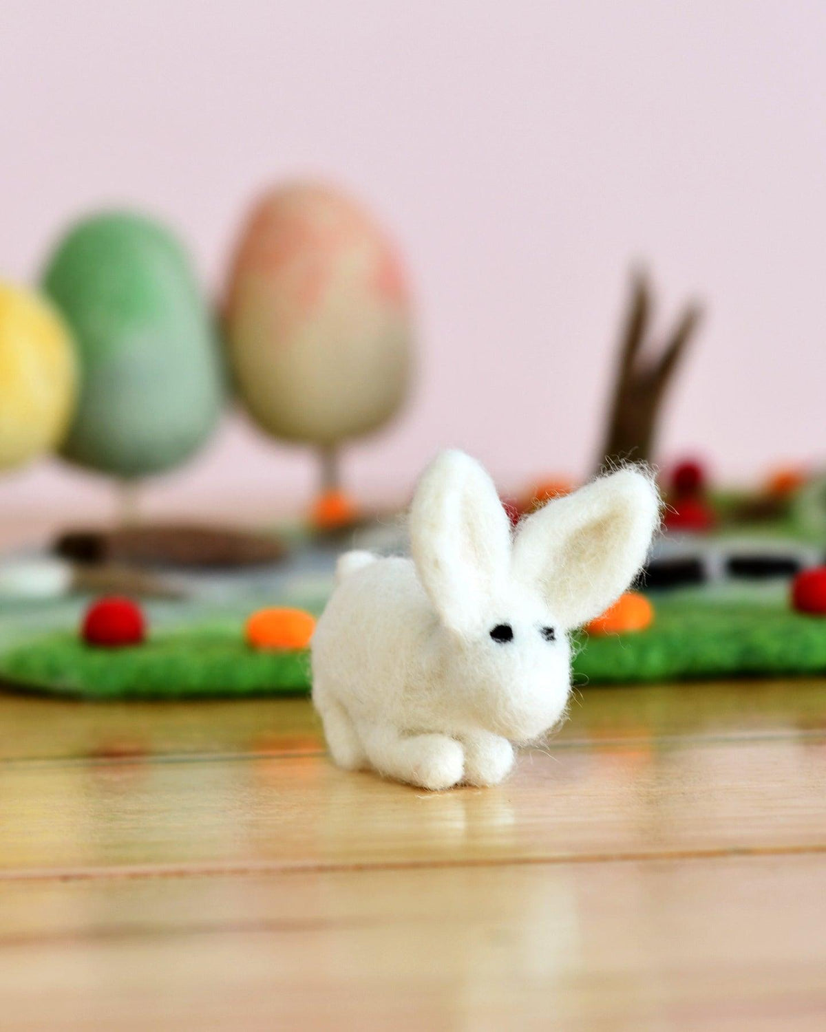 Board White Rabbit Toy Felt White Rabbit Toy | Tara Treasures