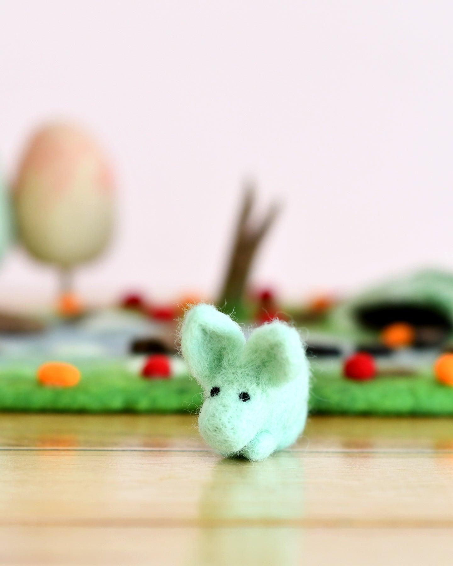 Felt Mint Green Rabbit Toy - Tara Treasures