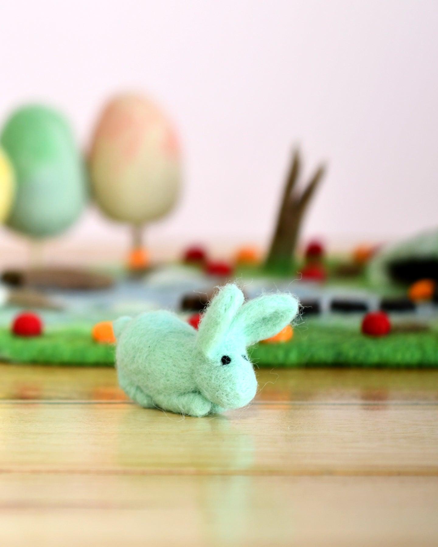 Felt Mint Green Rabbit Toy - Tara Treasures